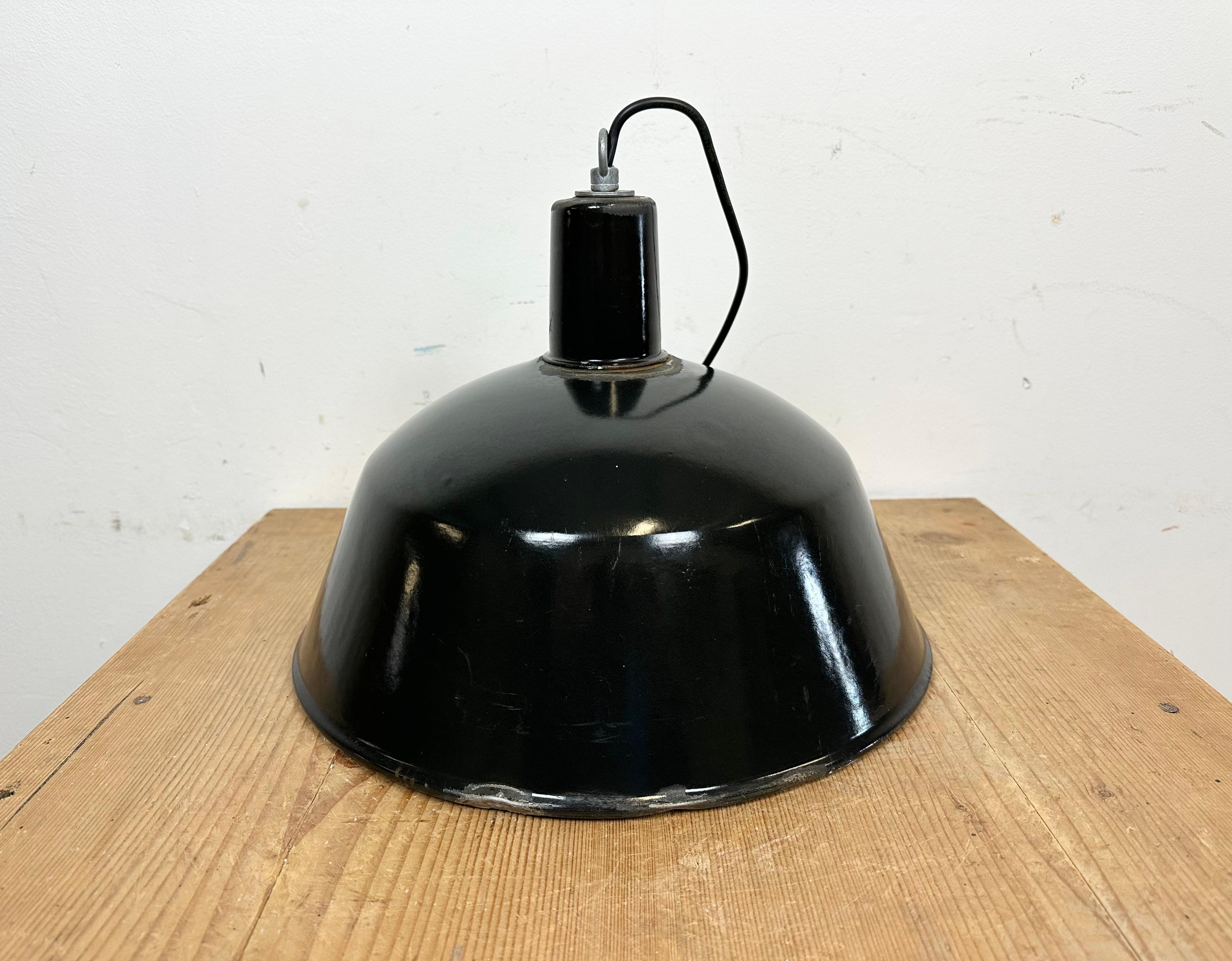 Industrial Black Enamel Pendant Lamp from EMAX, 1960s For Sale 8