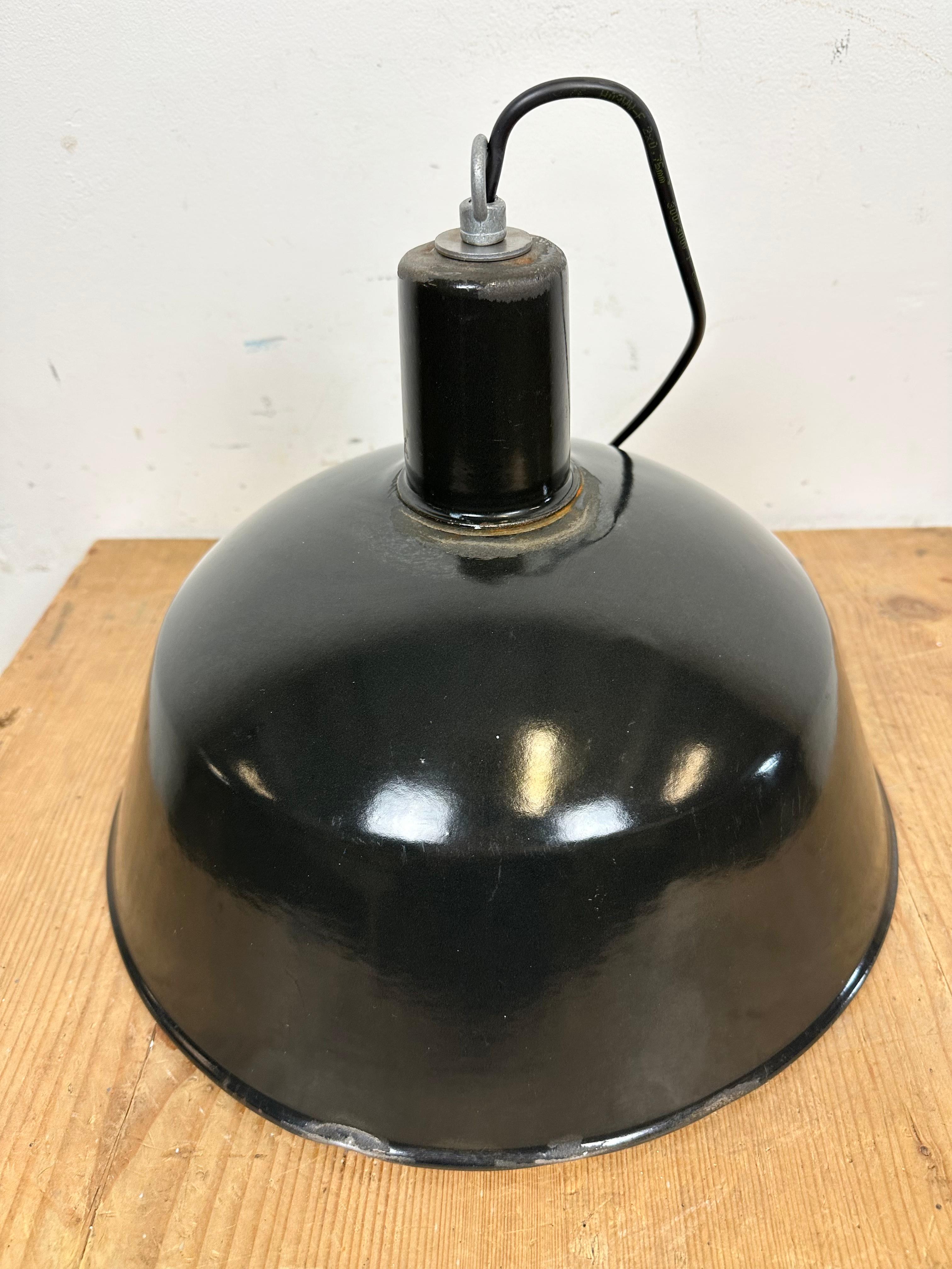Industrial Black Enamel Pendant Lamp from EMAX, 1960s For Sale 9