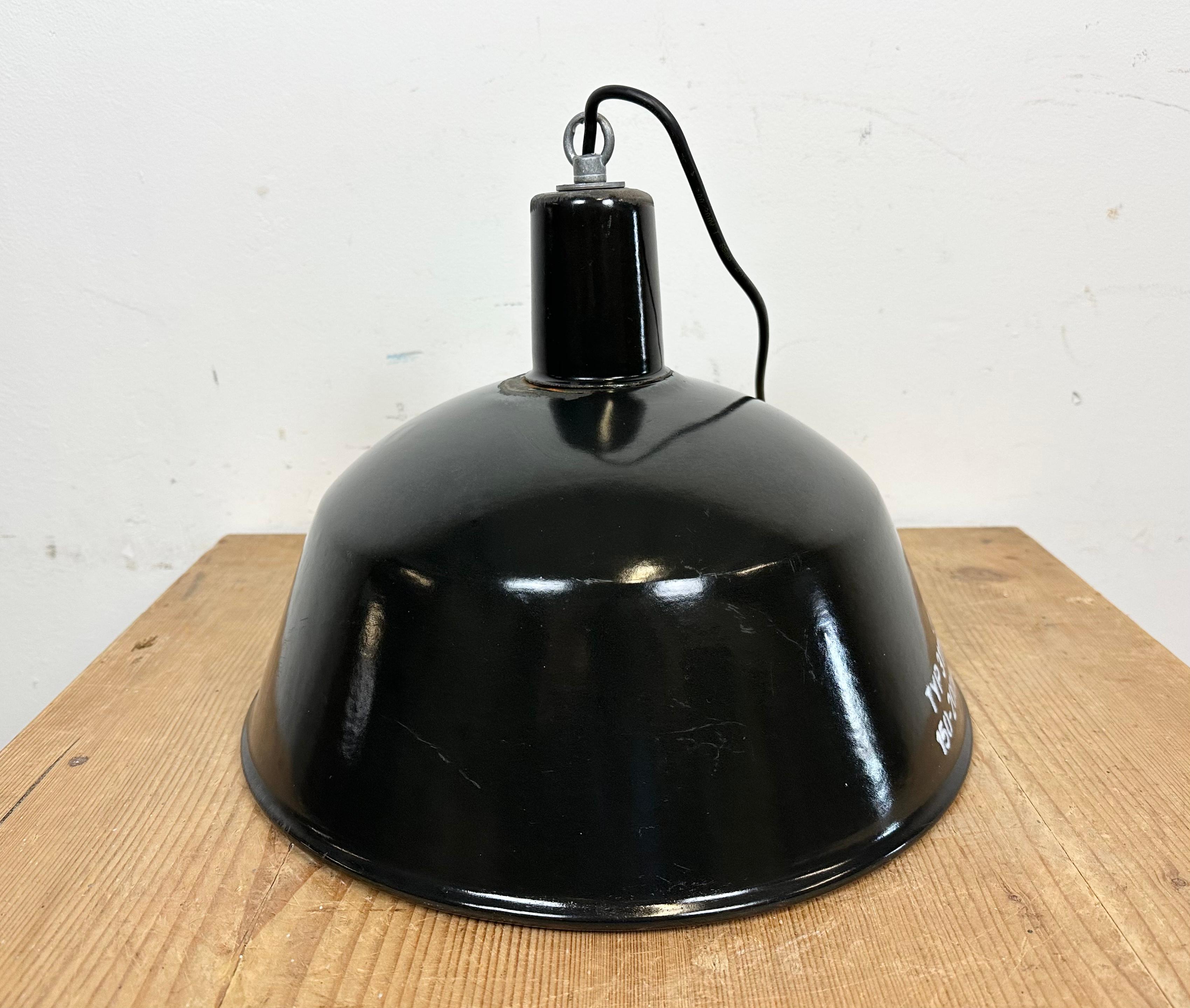 Industrial Black Enamel Pendant Lamp from EMAX, 1960s For Sale 10