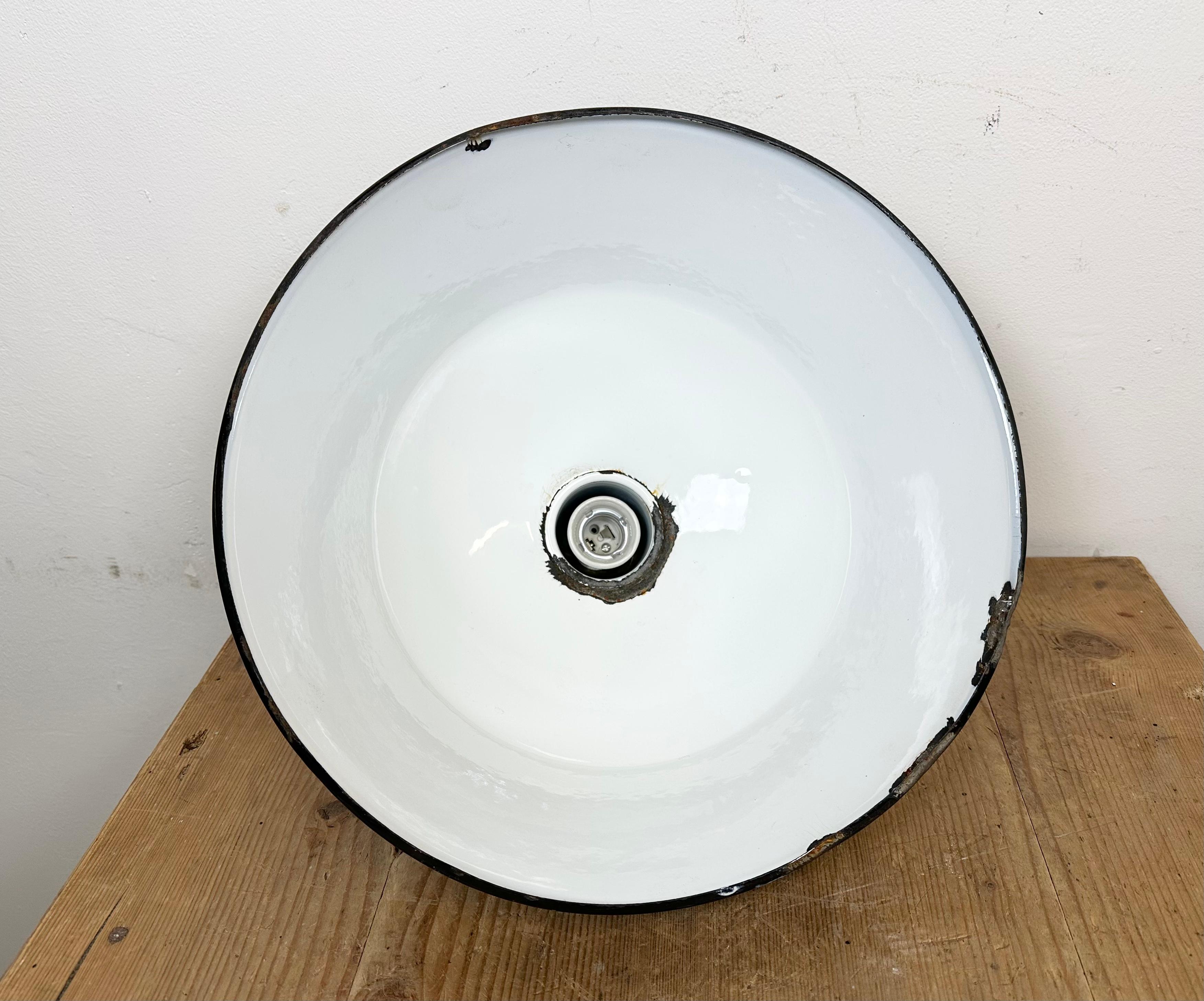Industrial Black Enamel Pendant Lamp from EMAX, 1960s For Sale 12