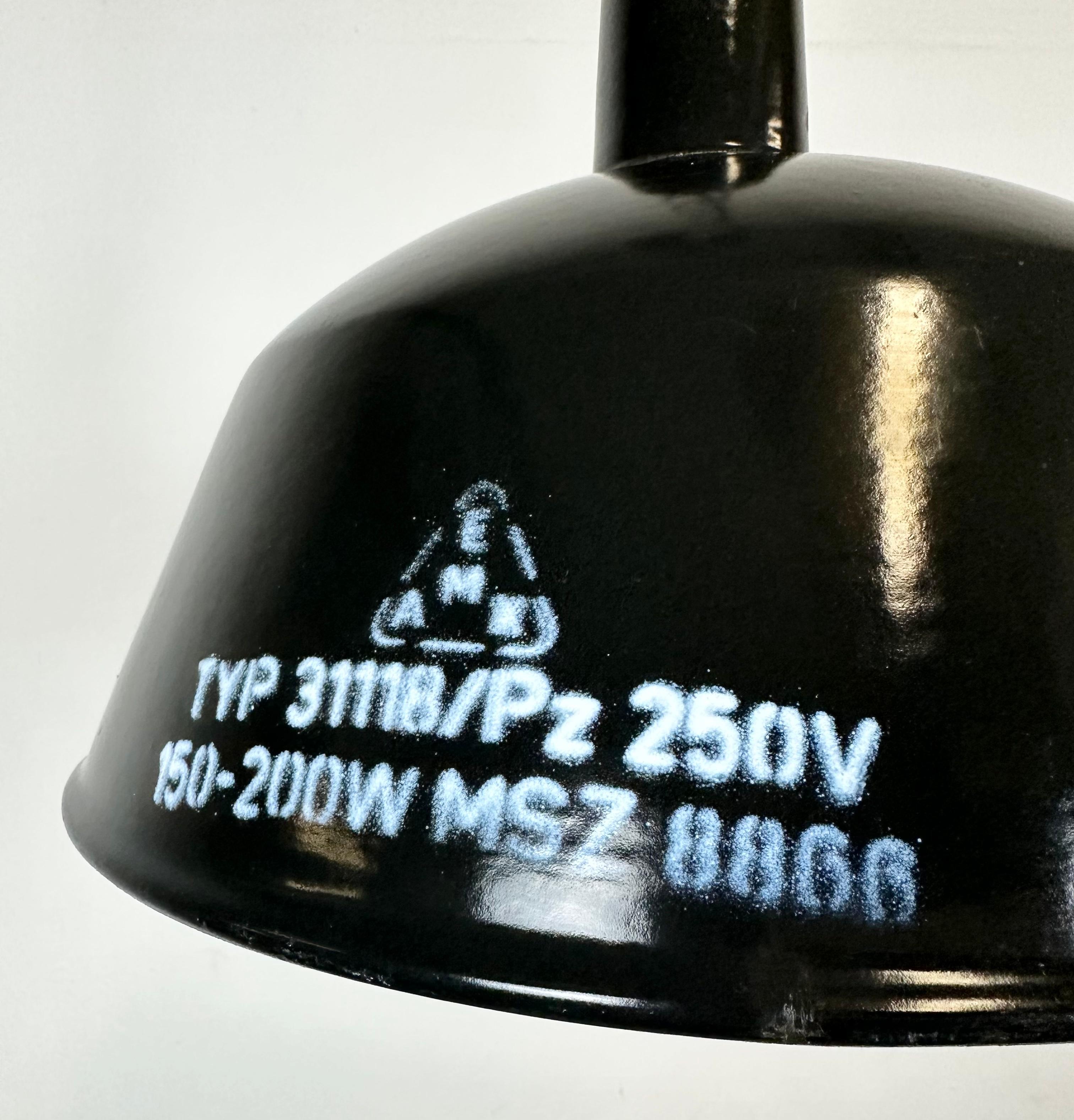 Industrial Black Enamel Pendant Lamp from EMAX, 1960s For Sale 1