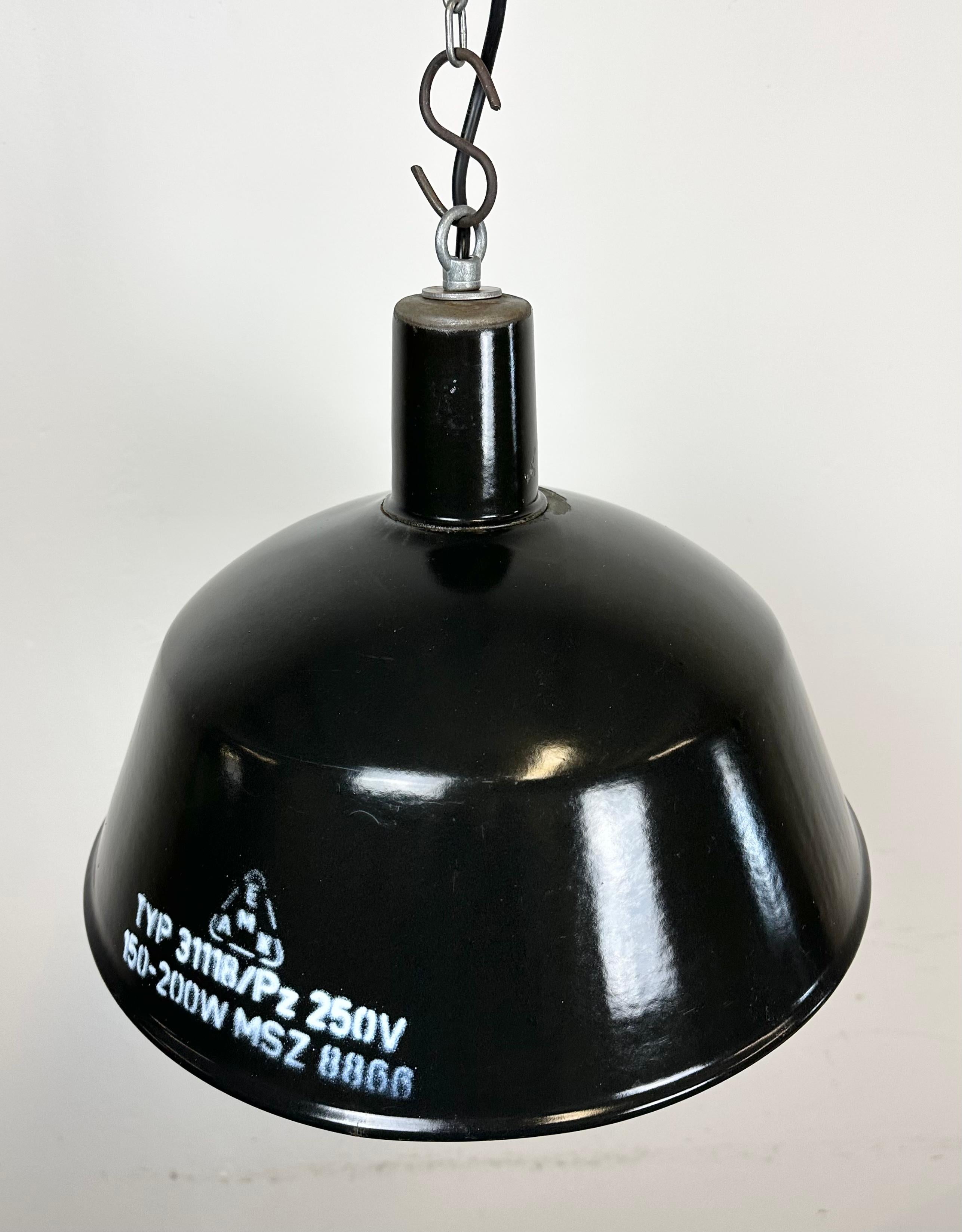 Industrial Black Enamel Pendant Lamp from EMAX, 1960s For Sale 2