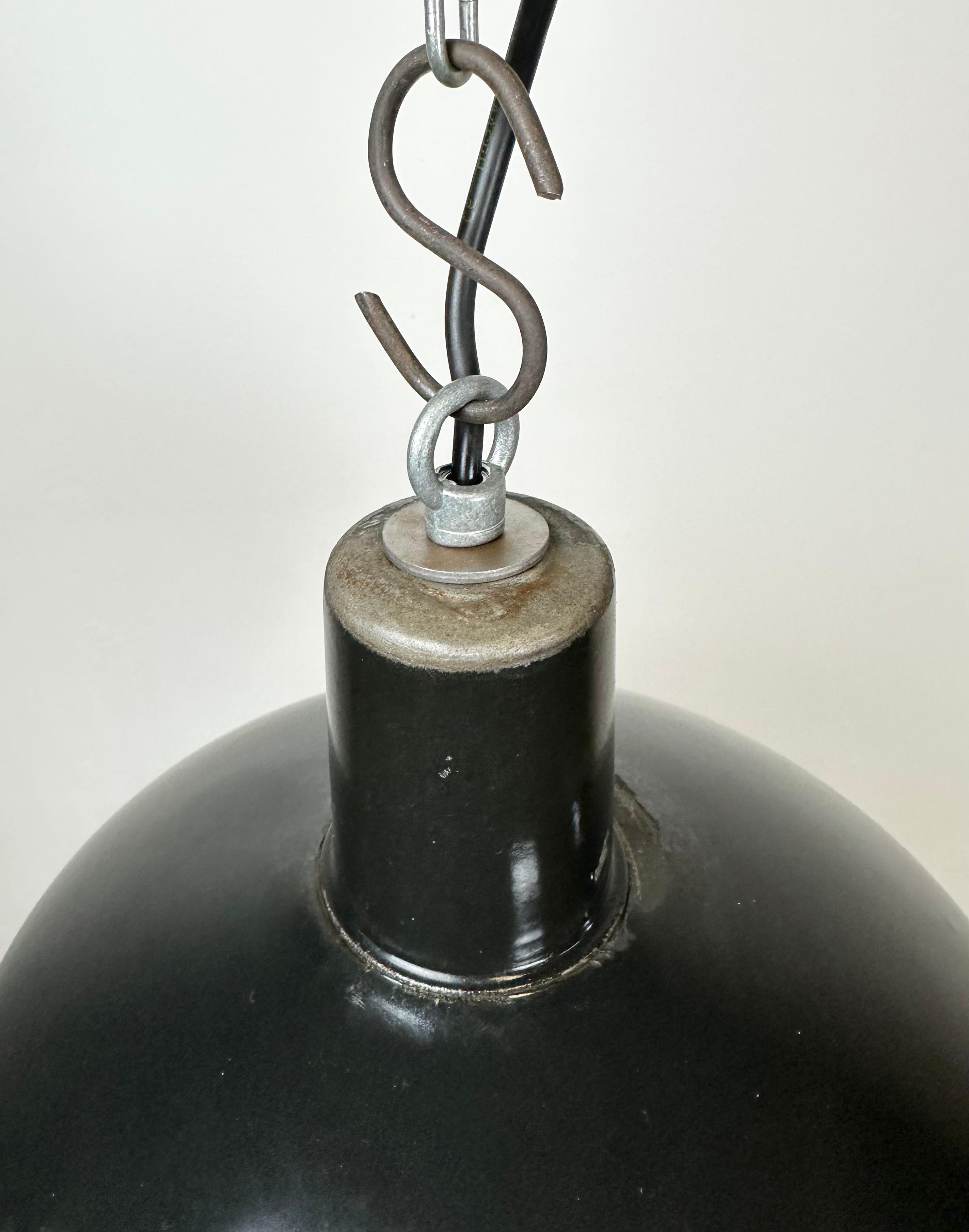 Industrial Black Enamel Pendant Lamp from EMAX, 1960s For Sale 3