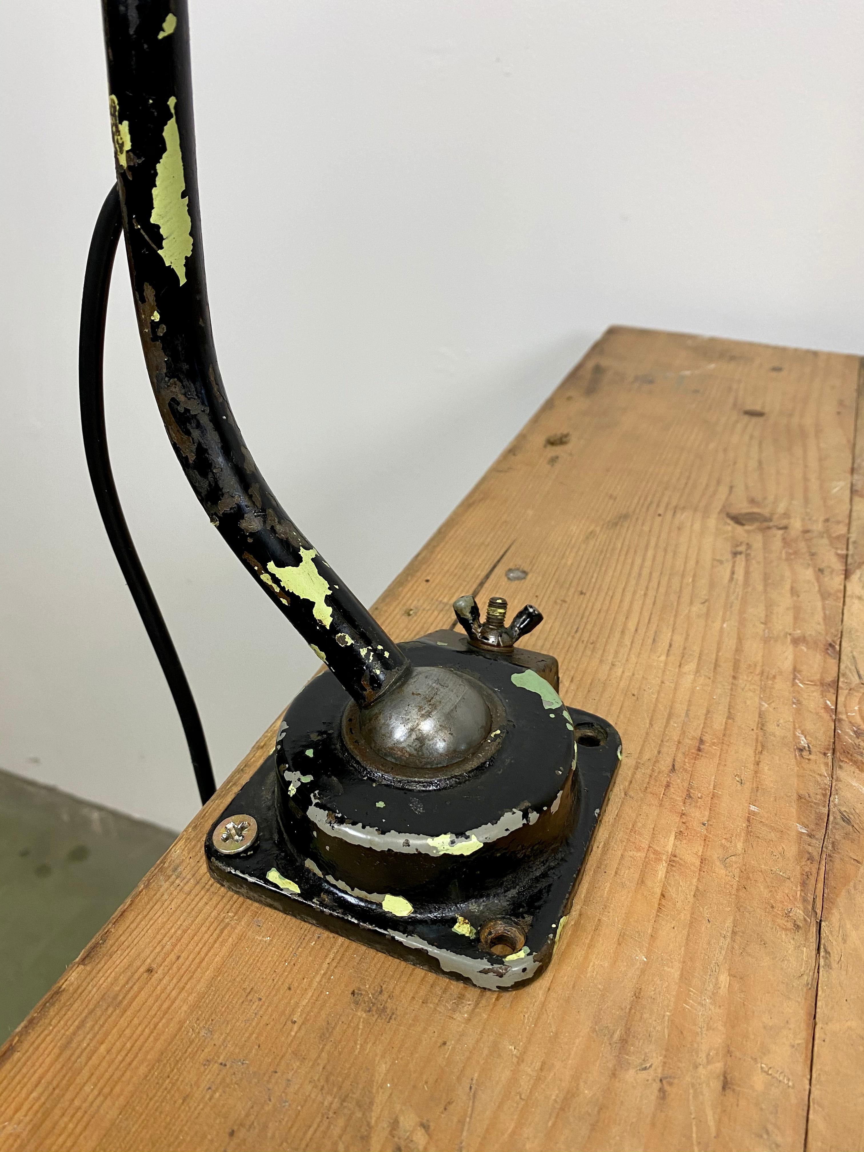 Industrial Black Enamel Table Lamp, 1950s 4