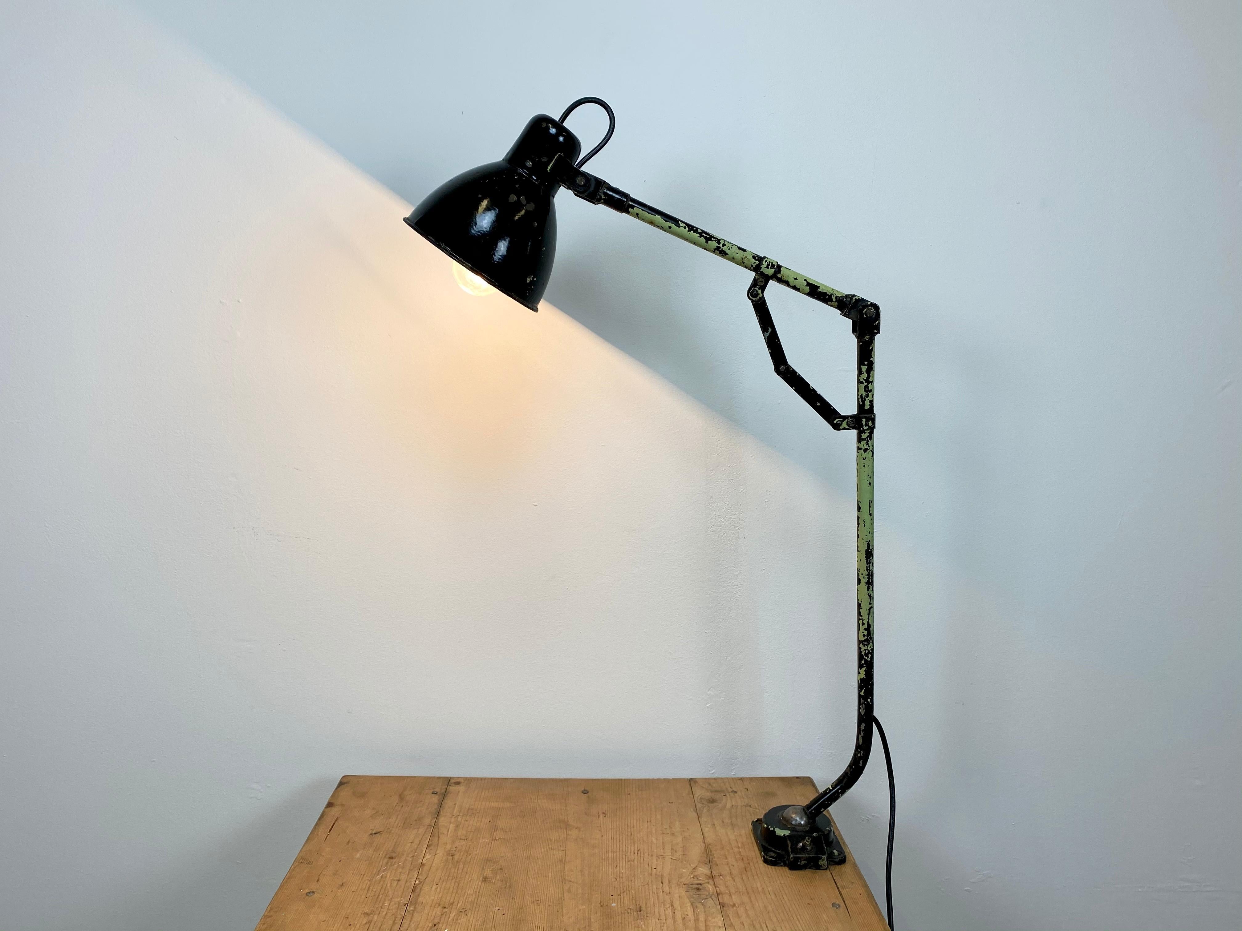 Industrial Black Enamel Table Lamp, 1950s 6