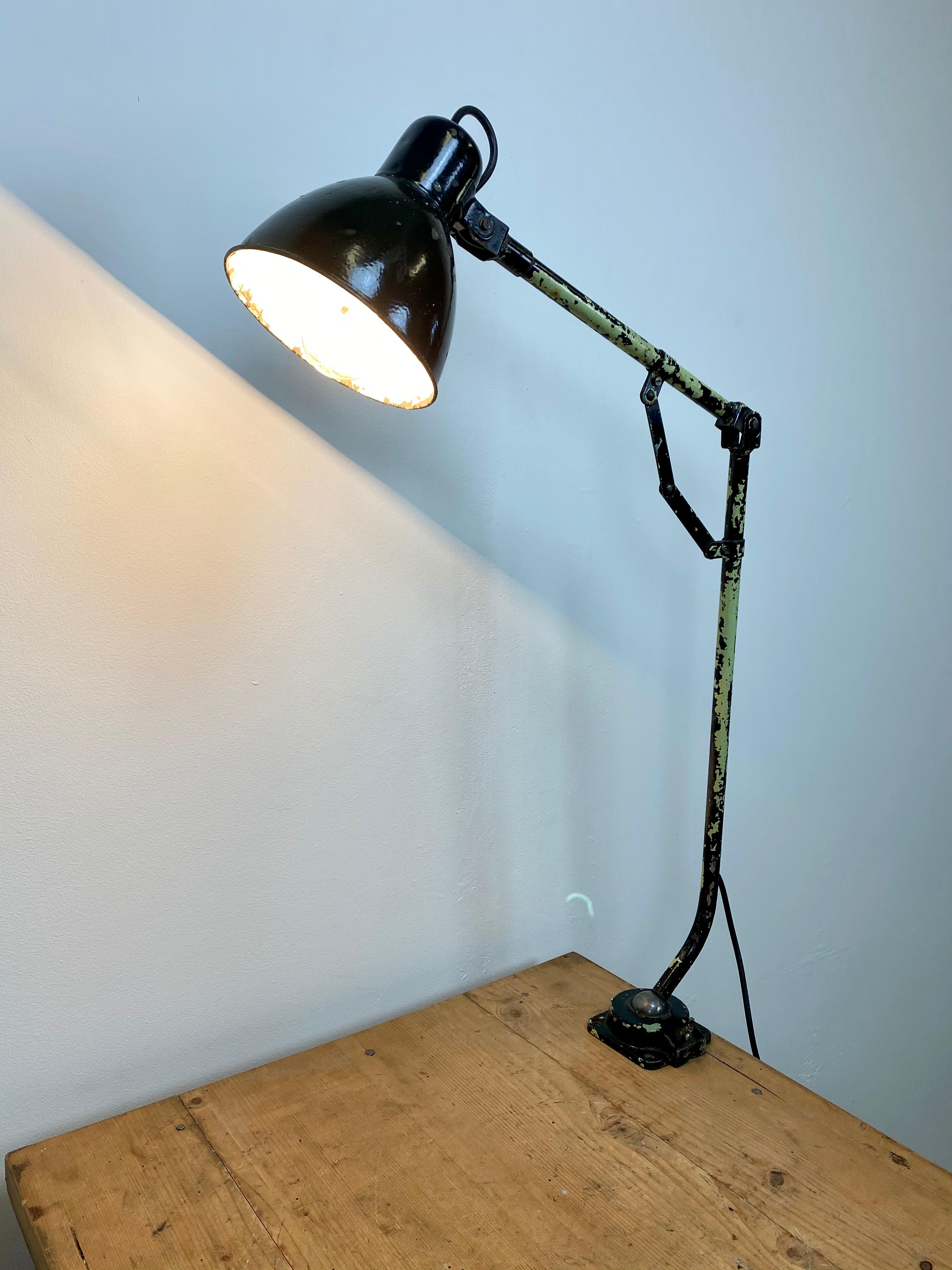 Industrial Black Enamel Table Lamp, 1950s 7