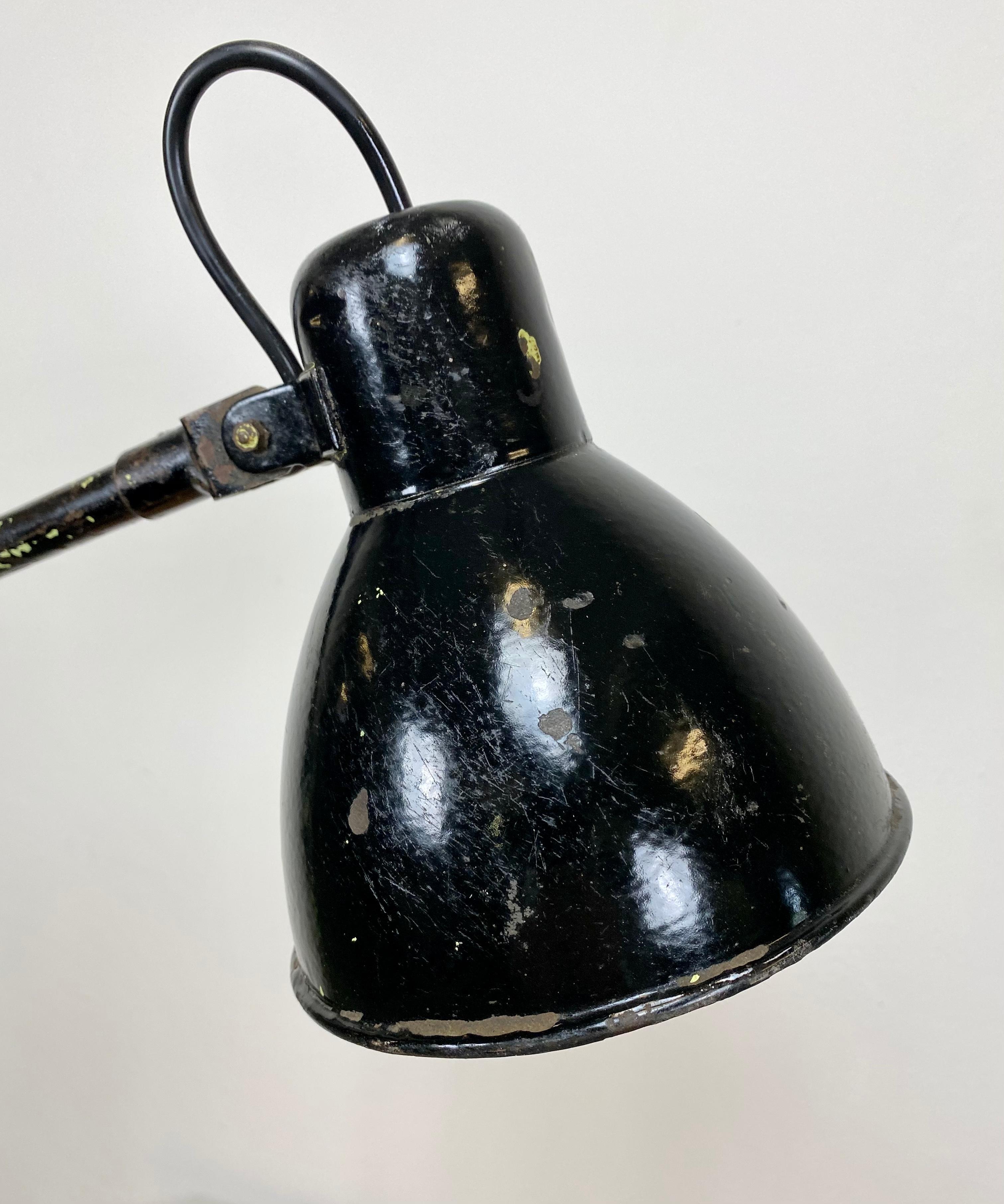 Industrial Black Enamel Table Lamp, 1950s 2