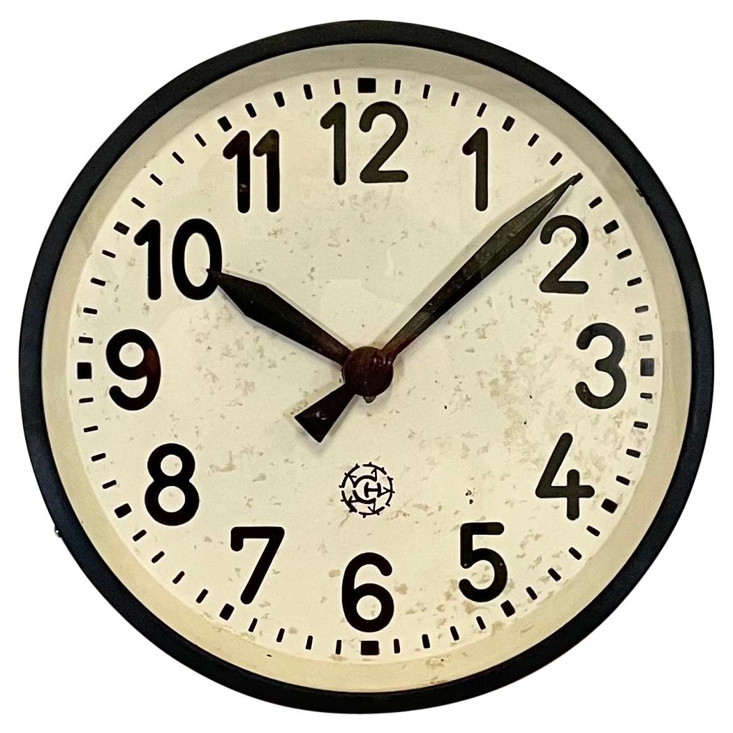 Industrial Factory Wall Clock, 1950s at 1stDibs