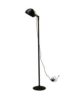 Industrial Black Metal Floor Lamp, Italy 1980s