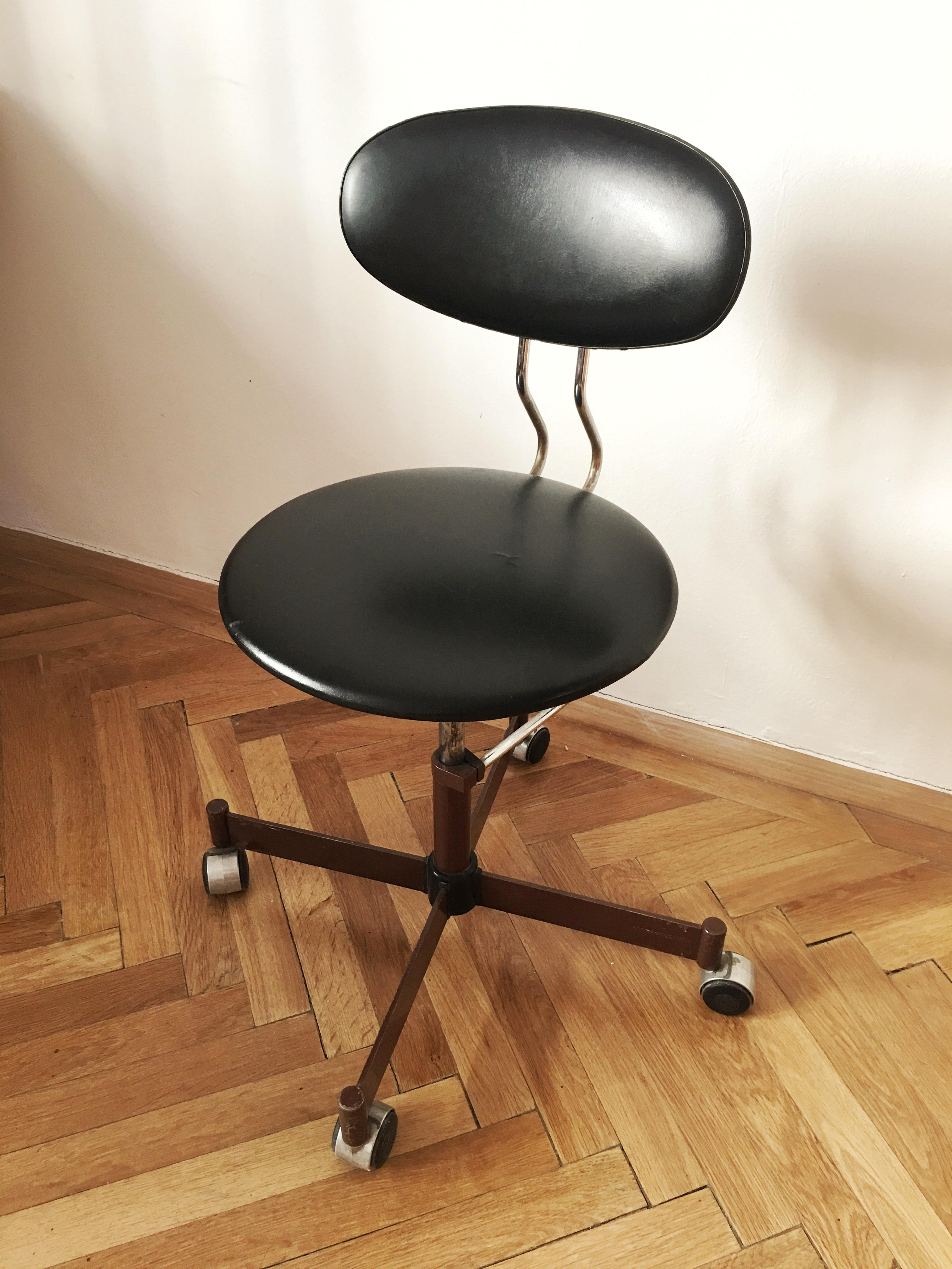Czech Industrial Black Office Chair from Kovona, 1970s For Sale