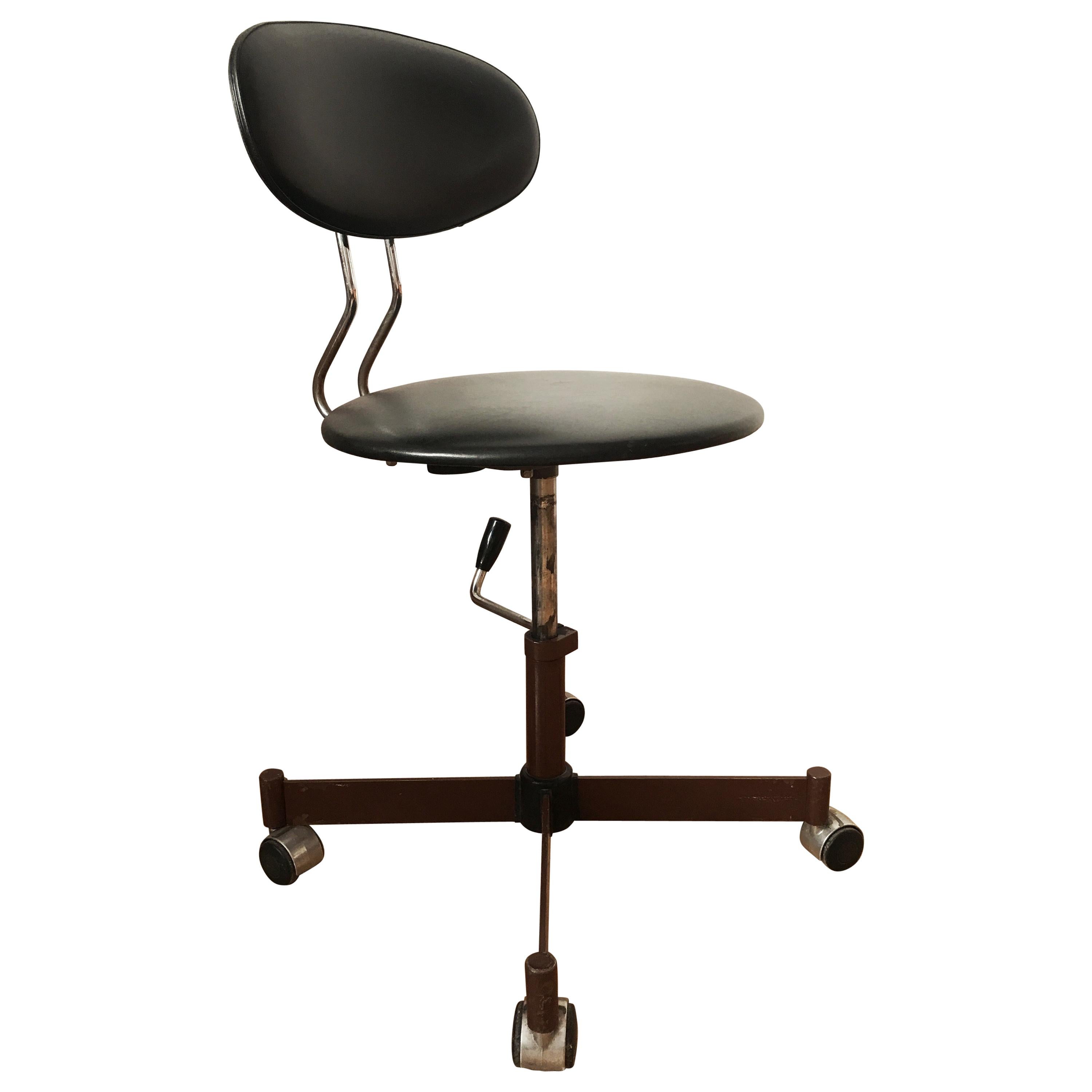 Industrial Black Office Chair from Kovona, 1970s For Sale