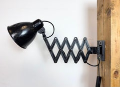 Industrial Black Scissor Wall Lamp, 1950s