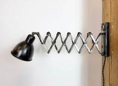 Industrial Black Scissor Wall Lamp, 1950s
