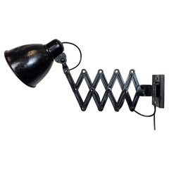 Vintage Industrial Black Scissor Wall Lamp, 1950s
