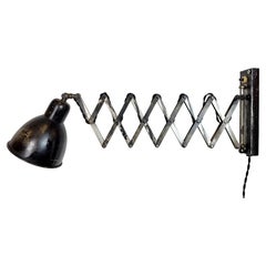 Industrial Black Scissor Wall Lamp, 1950s