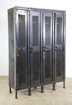 Industrial Black Steel Single Tier 4 Person Locker Unit