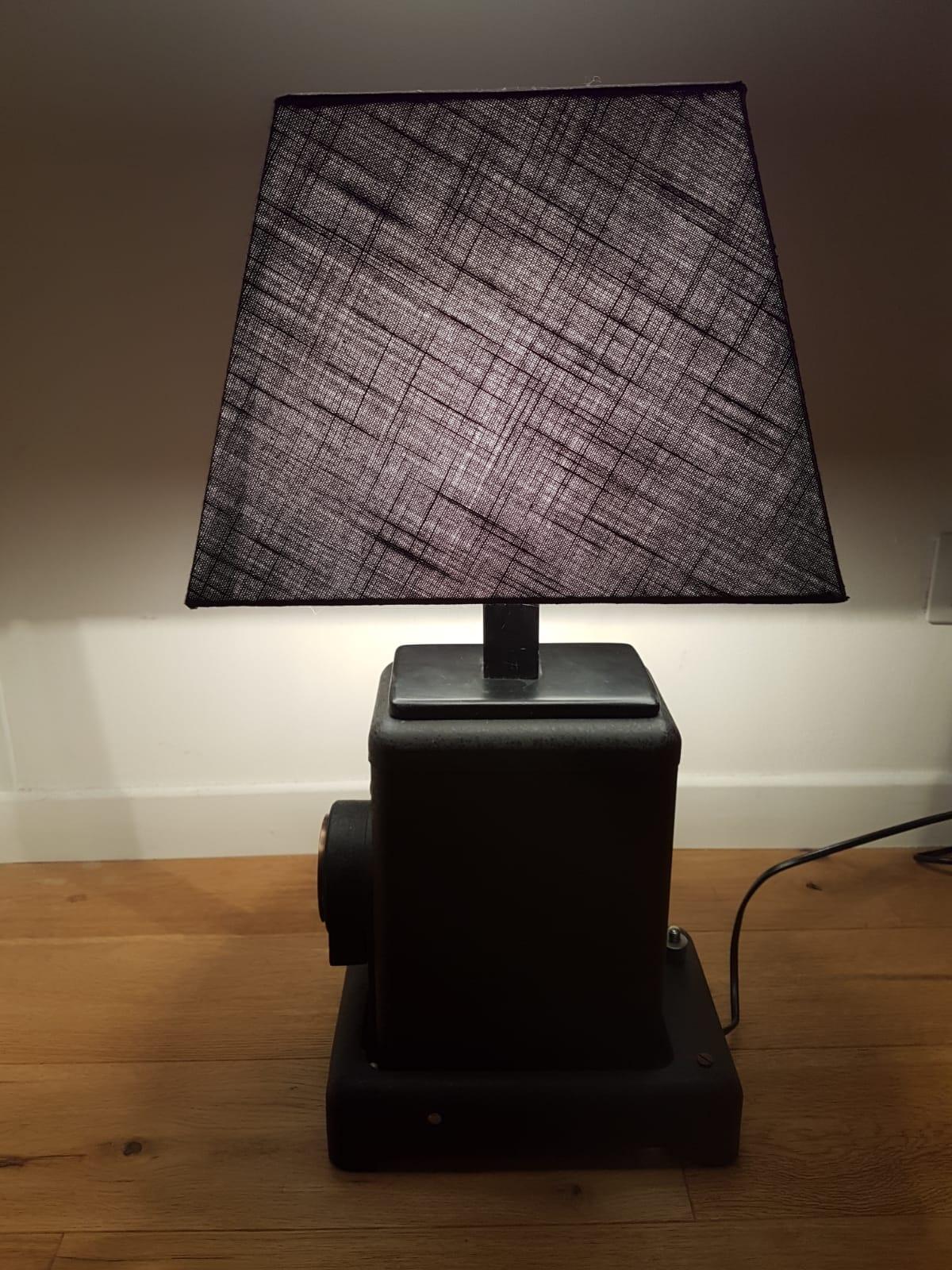 Blackened Industrial Black table Lamp Vintage LEITZ LEICA  Film Projector For Sale