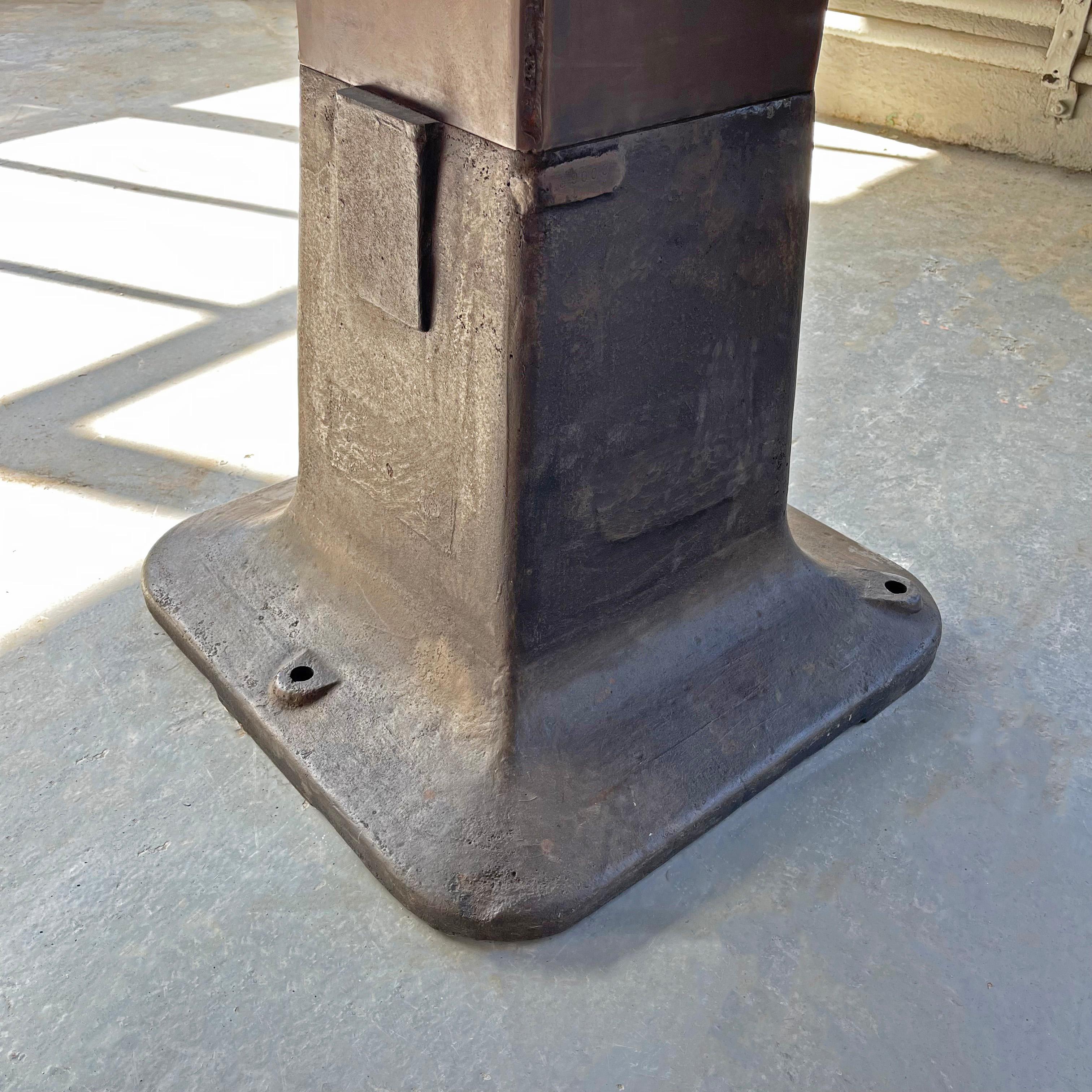 Industrial Blackened Steel Pedestal Table 8