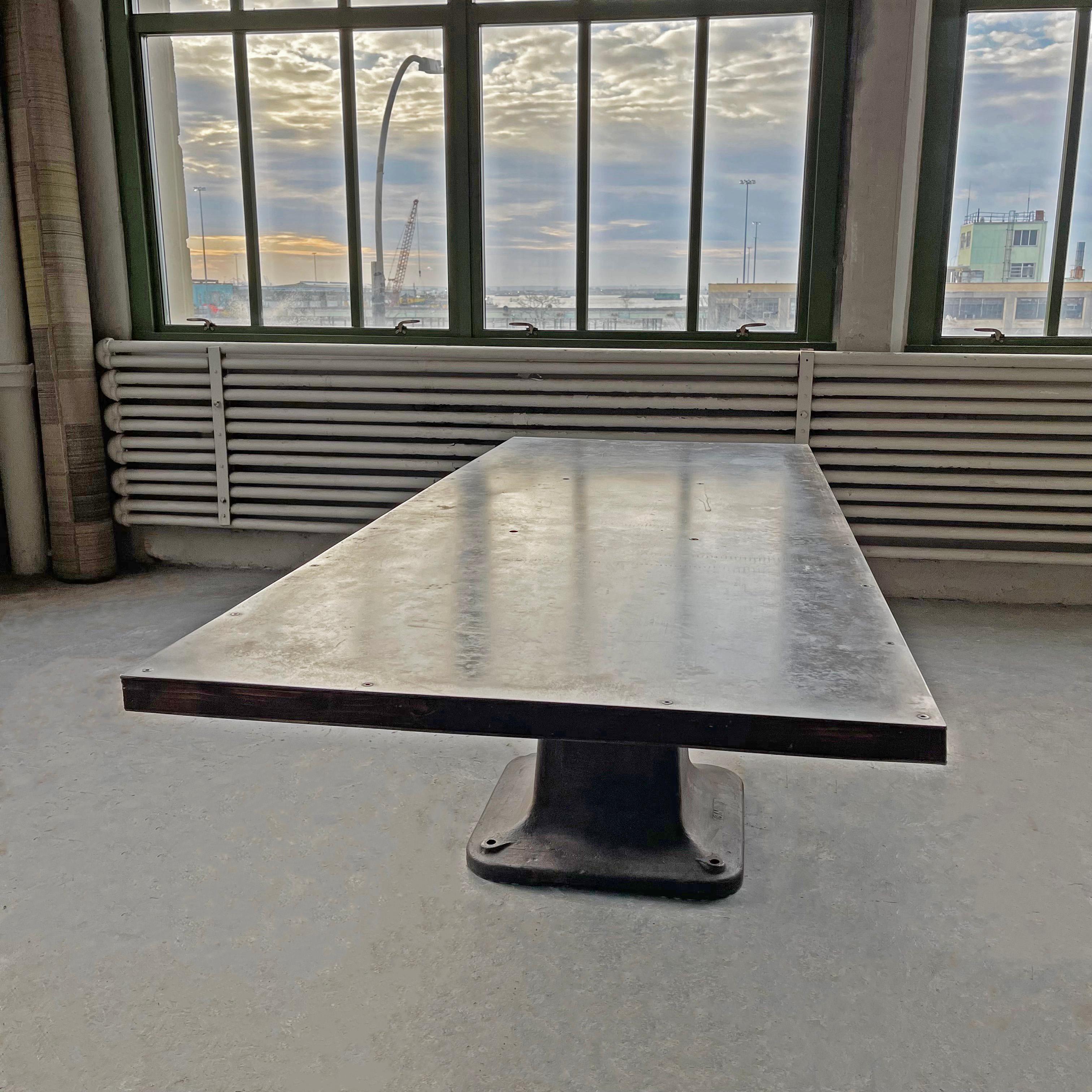 Industrial Blackened Steel Pedestal Table 1