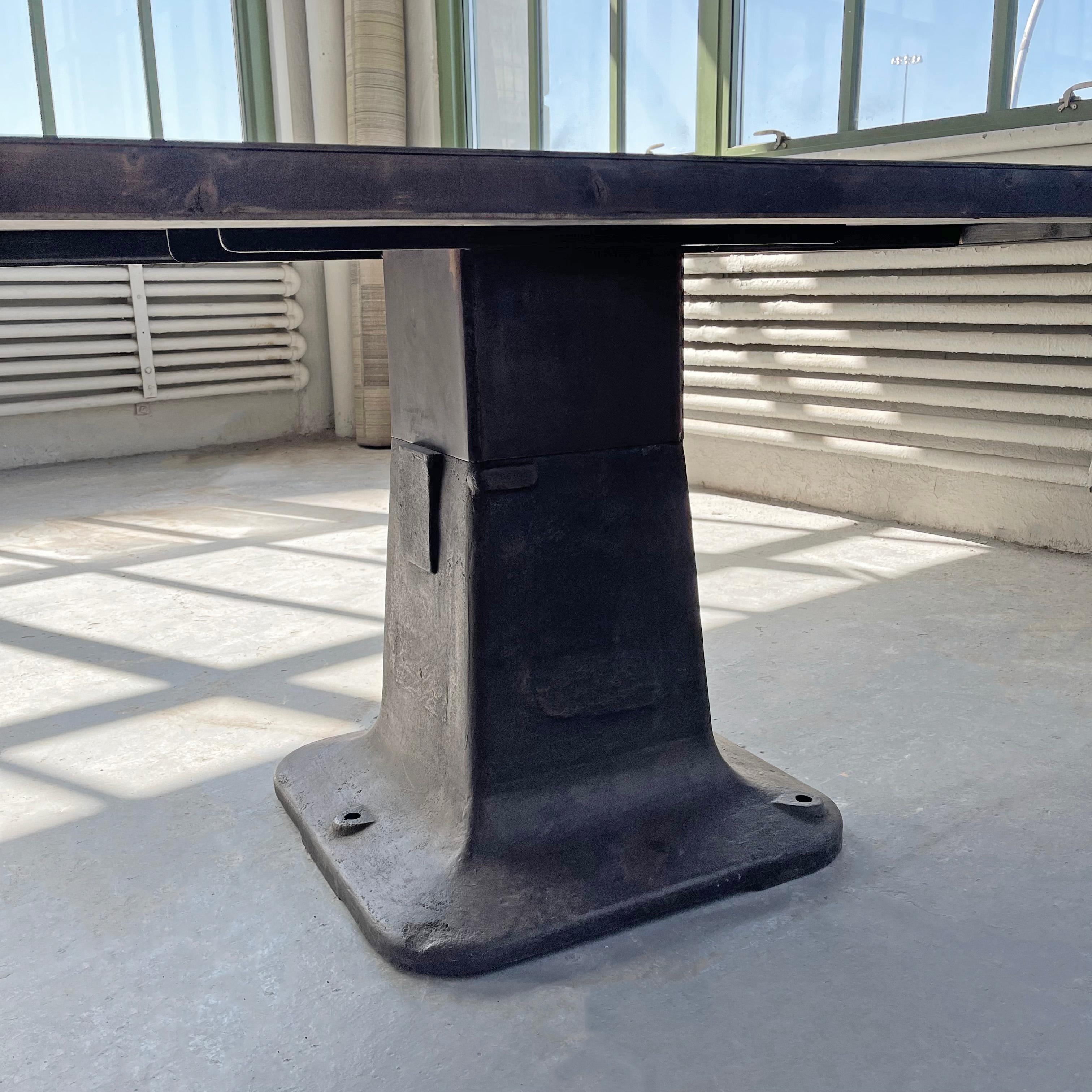 Industrial Blackened Steel Pedestal Table 3