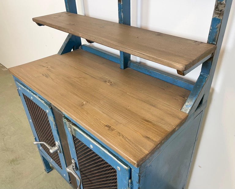 Industrial Blue Cabinet with Shelwes, 1960s For Sale 4