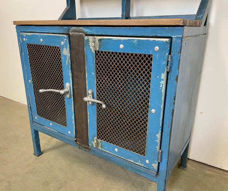 Industrial Blue Cabinet with Shelwes, 1960s For Sale 7