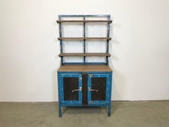 Industrial Blue Cabinet with Shelwes, 1960s