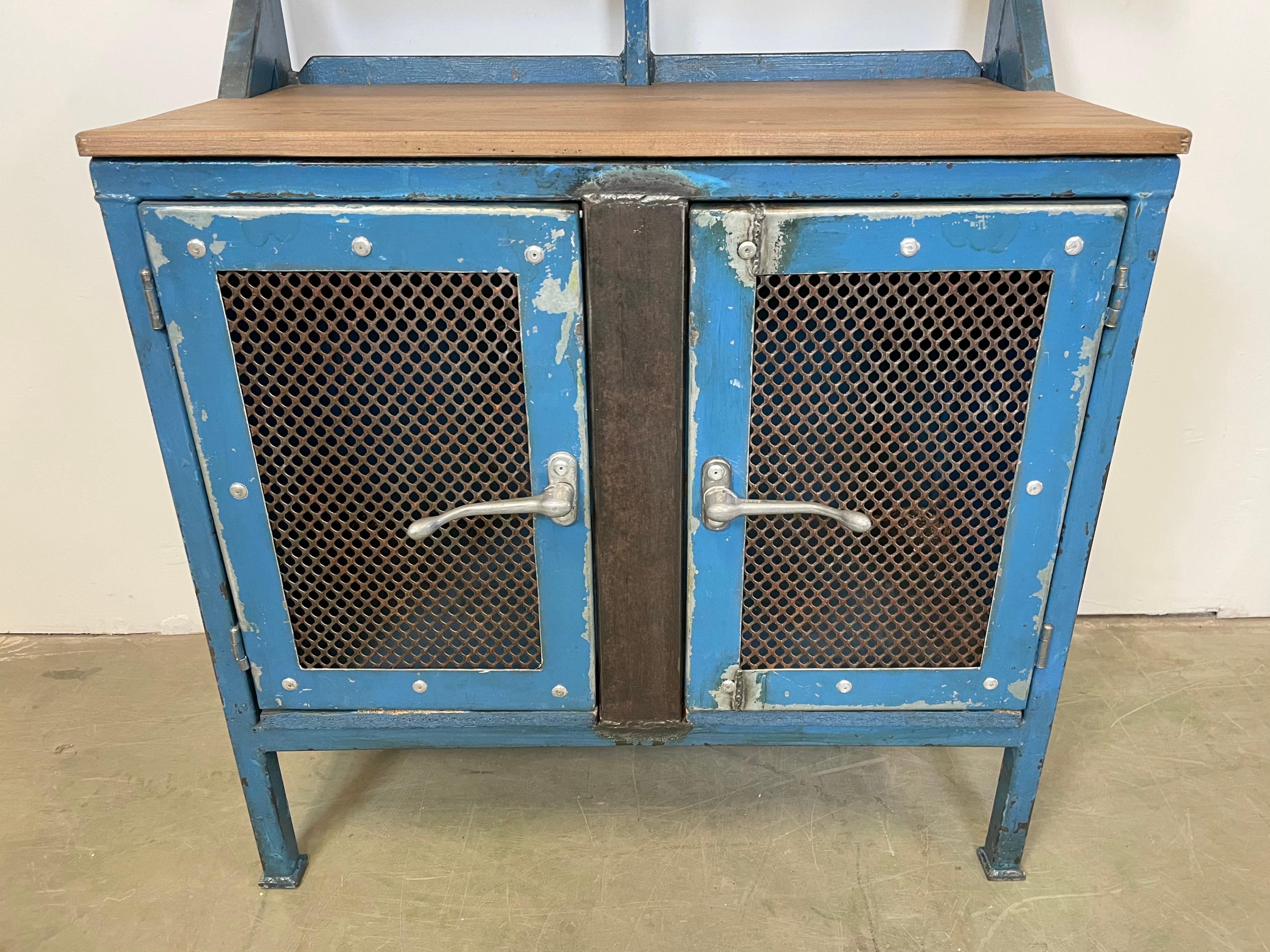 Industrial Blue Cabinet with Shelwes, 1960s For Sale 1