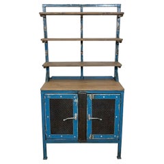 Industrial Blue Cabinet with Shelwes, 1960s