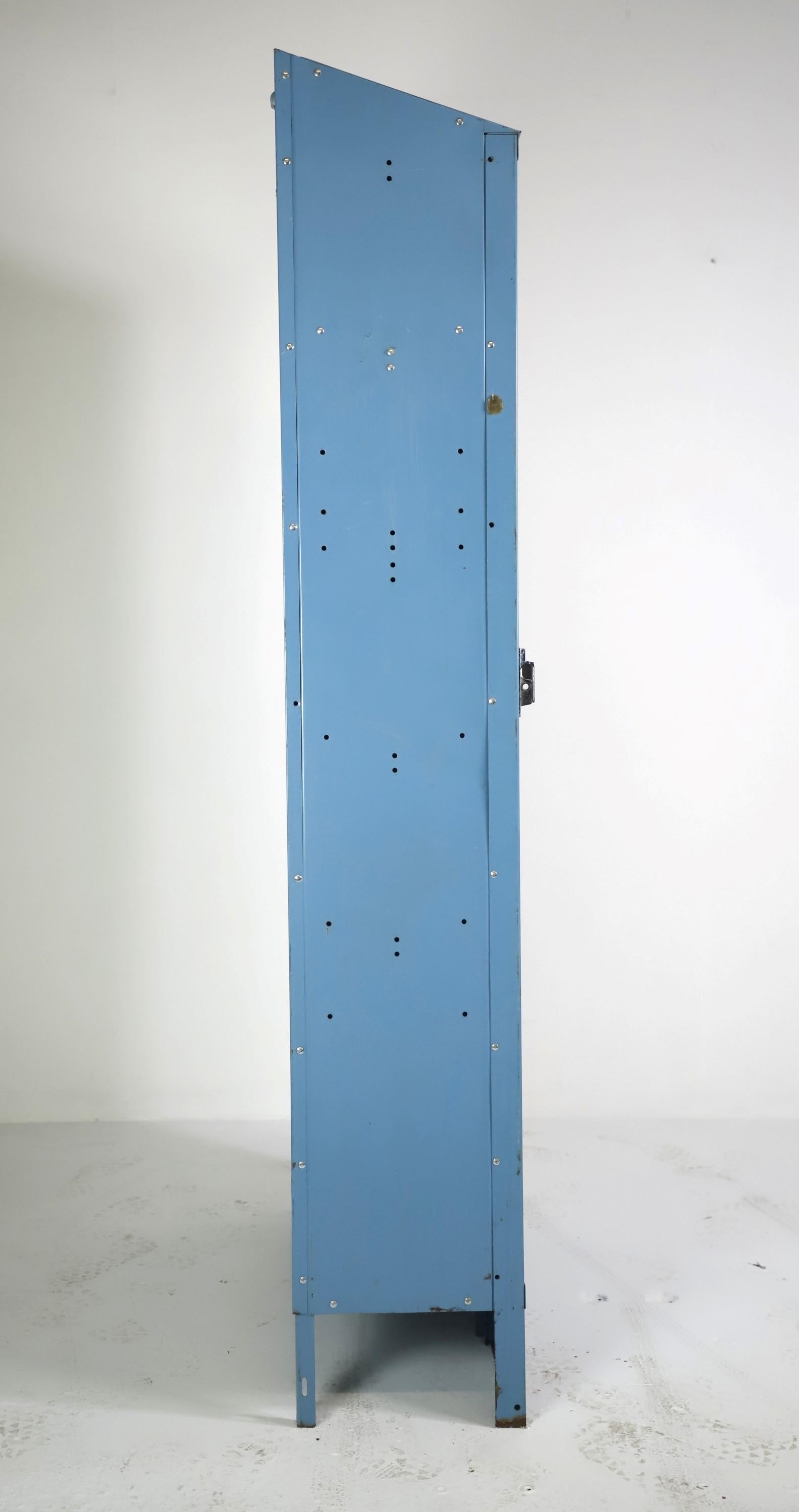 Industrial Blue Steel Penco Single Tier 3 Person Metal Locker 6