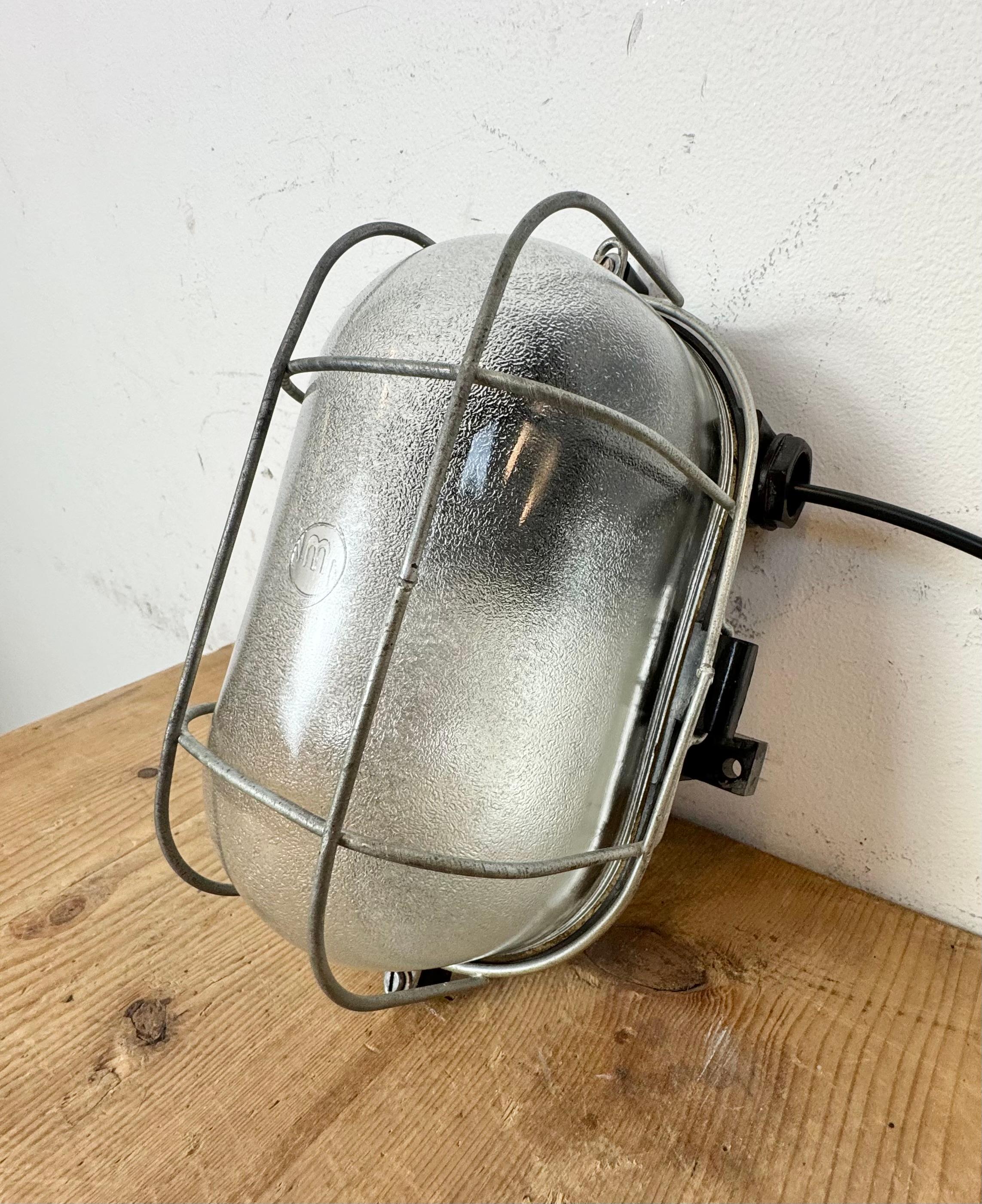 20th Century Industrial Brown Bakelite Wall Light with Frosted Glass, 1960s For Sale