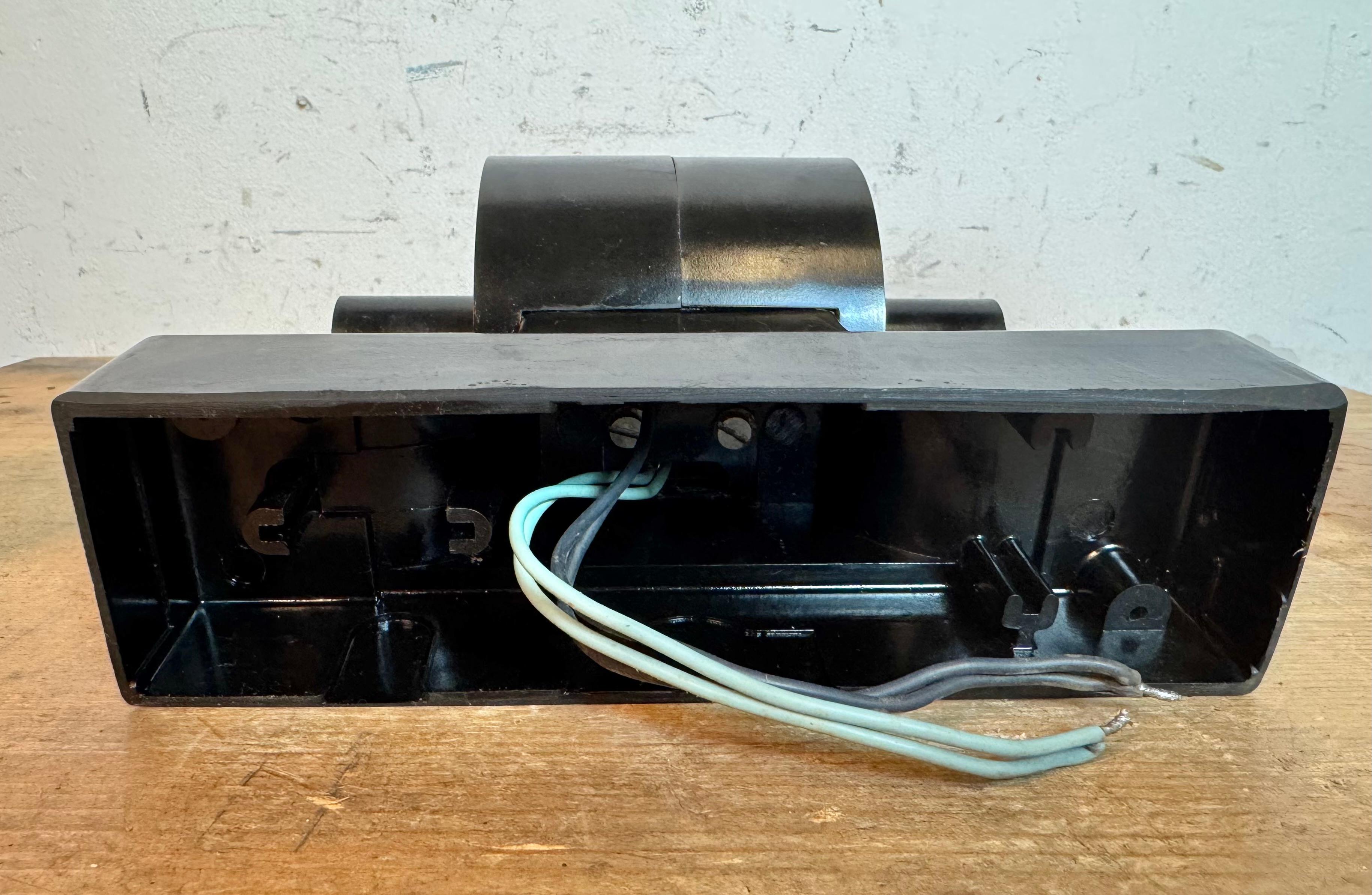 Industrial Brown Bakelite Wall Light with Milk Glass, 1960s For Sale 8