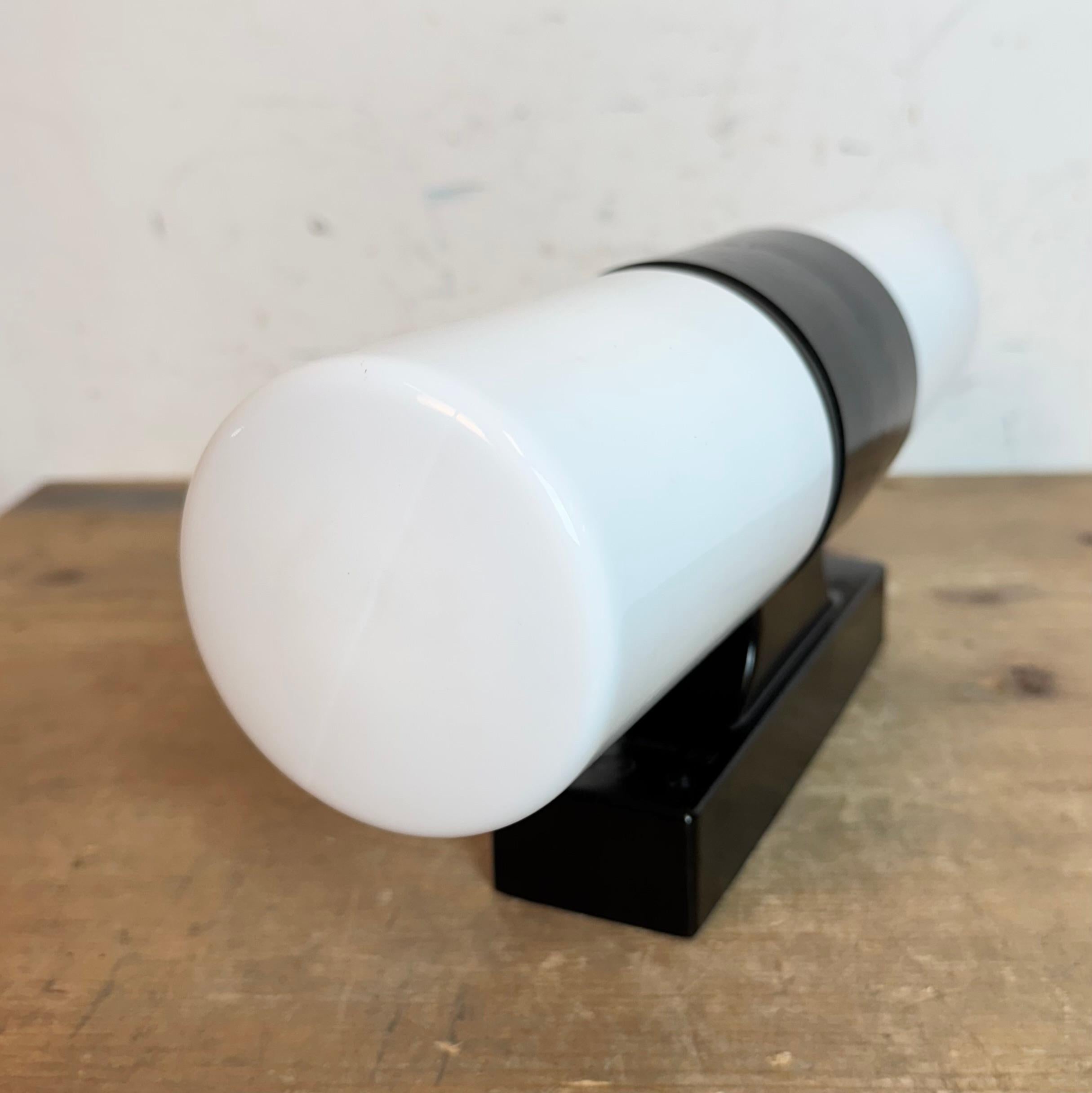 20th Century Industrial Brown Bakelite Wall Light with Milk Glass, 1960s For Sale