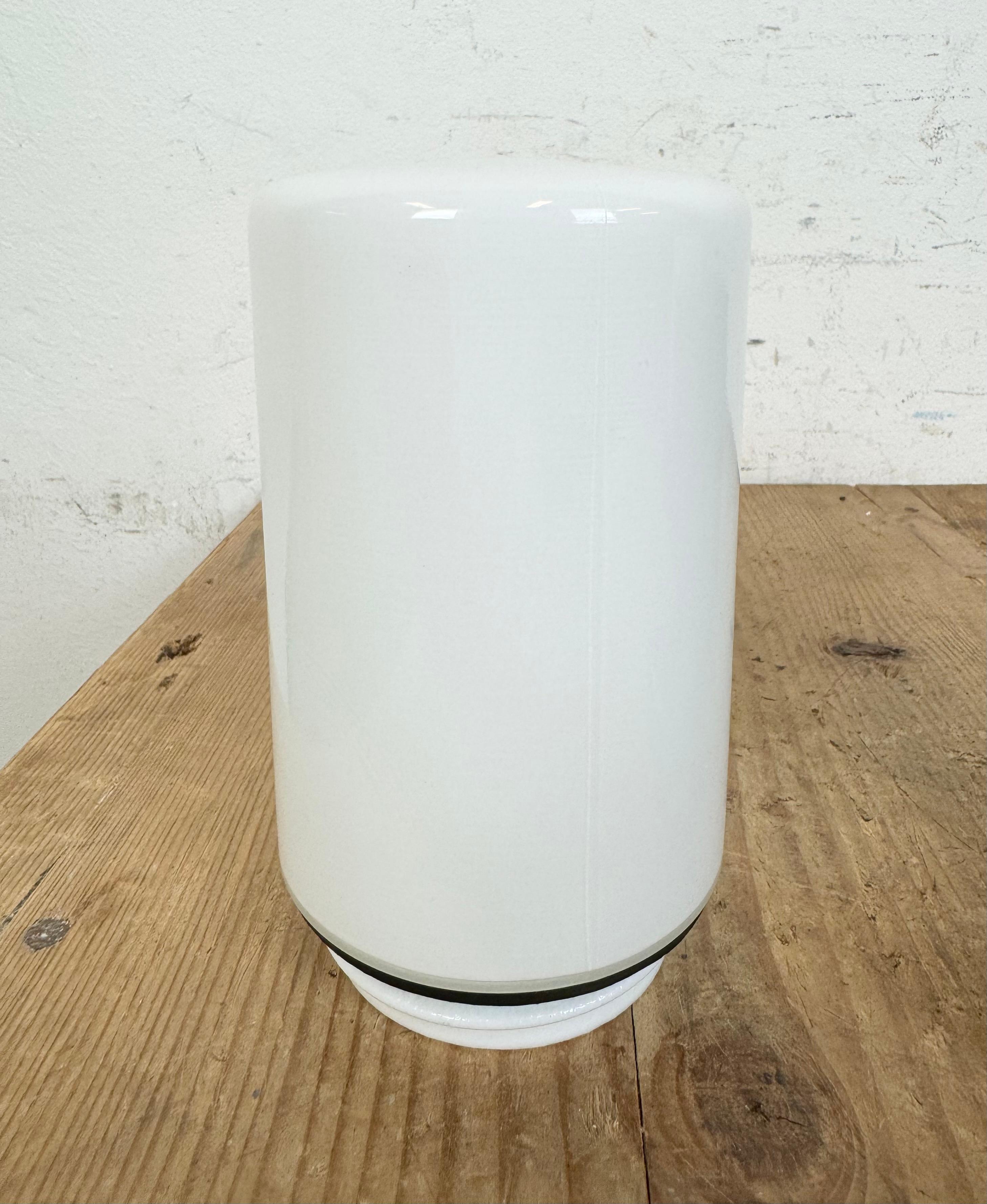 Industrial Brown Bakelite Wall Light with Milk Glass, 1960s 2