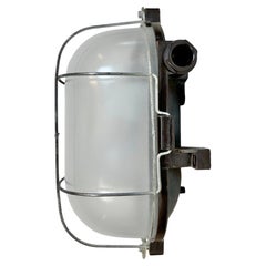 Used Industrial Brown Bakelite Wall Light with Milk Glass, 1960s