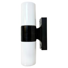 Industrial Brown Bakelite Wall Light with Milk Glass, 1960s Vintage Industrial Brown Bakelite Wall Light with Milk Glass, 1960s