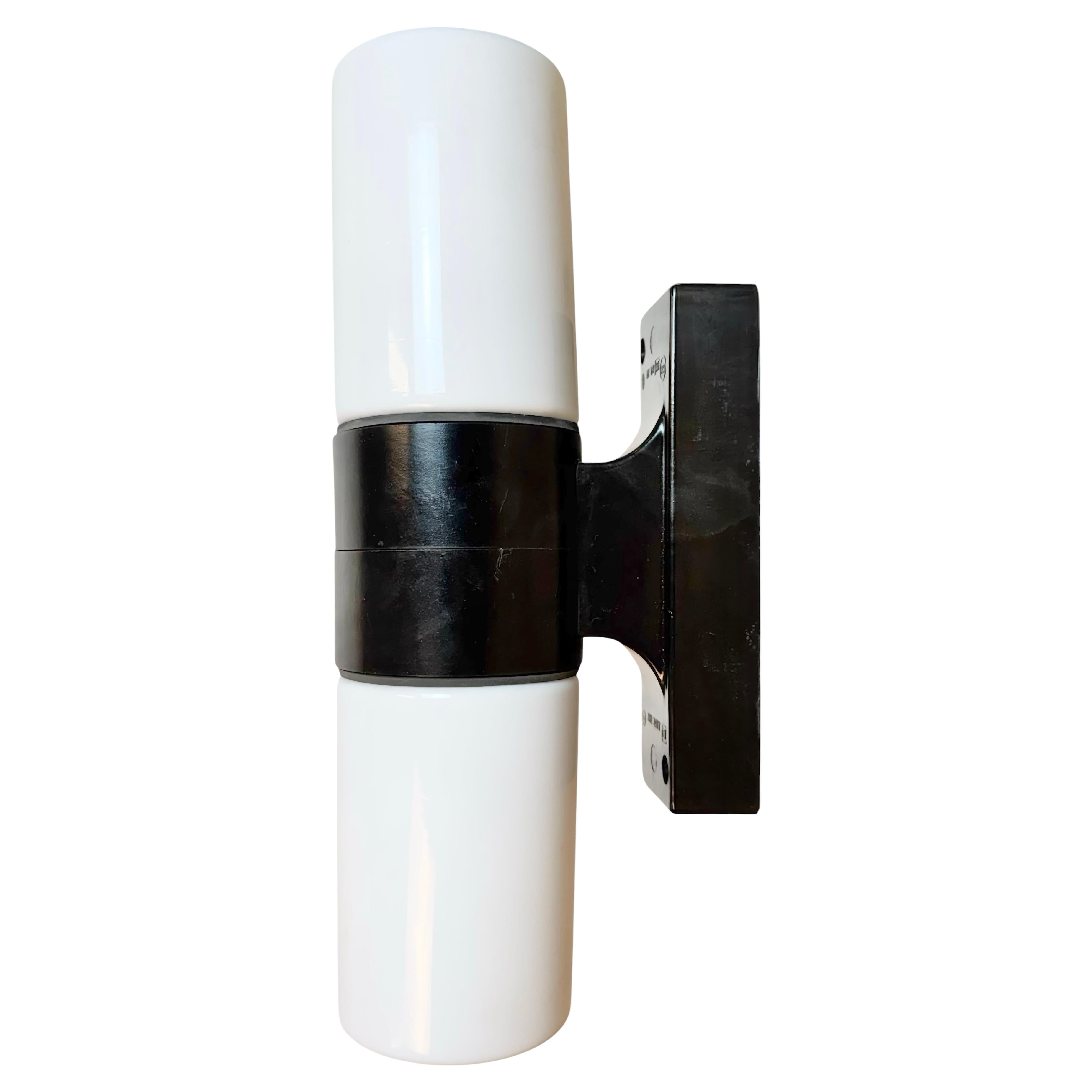 Industrial Brown Bakelite Wall Light with Milk Glass, 1960s