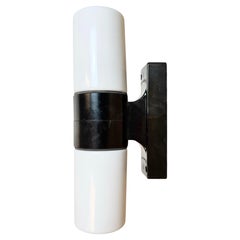 Industrial Brown Bakelite Wall Light with Milk Glass, 1960s