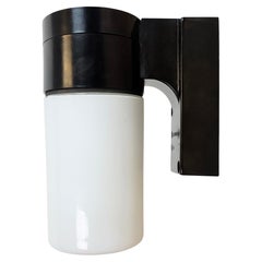 Industrial Brown Bakelite Wall Light with Milk Glass, 1960s
