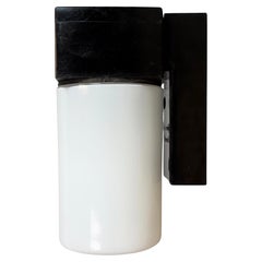 Industrial Brown Bakelite Wall Light with Milk Glass, 1960s