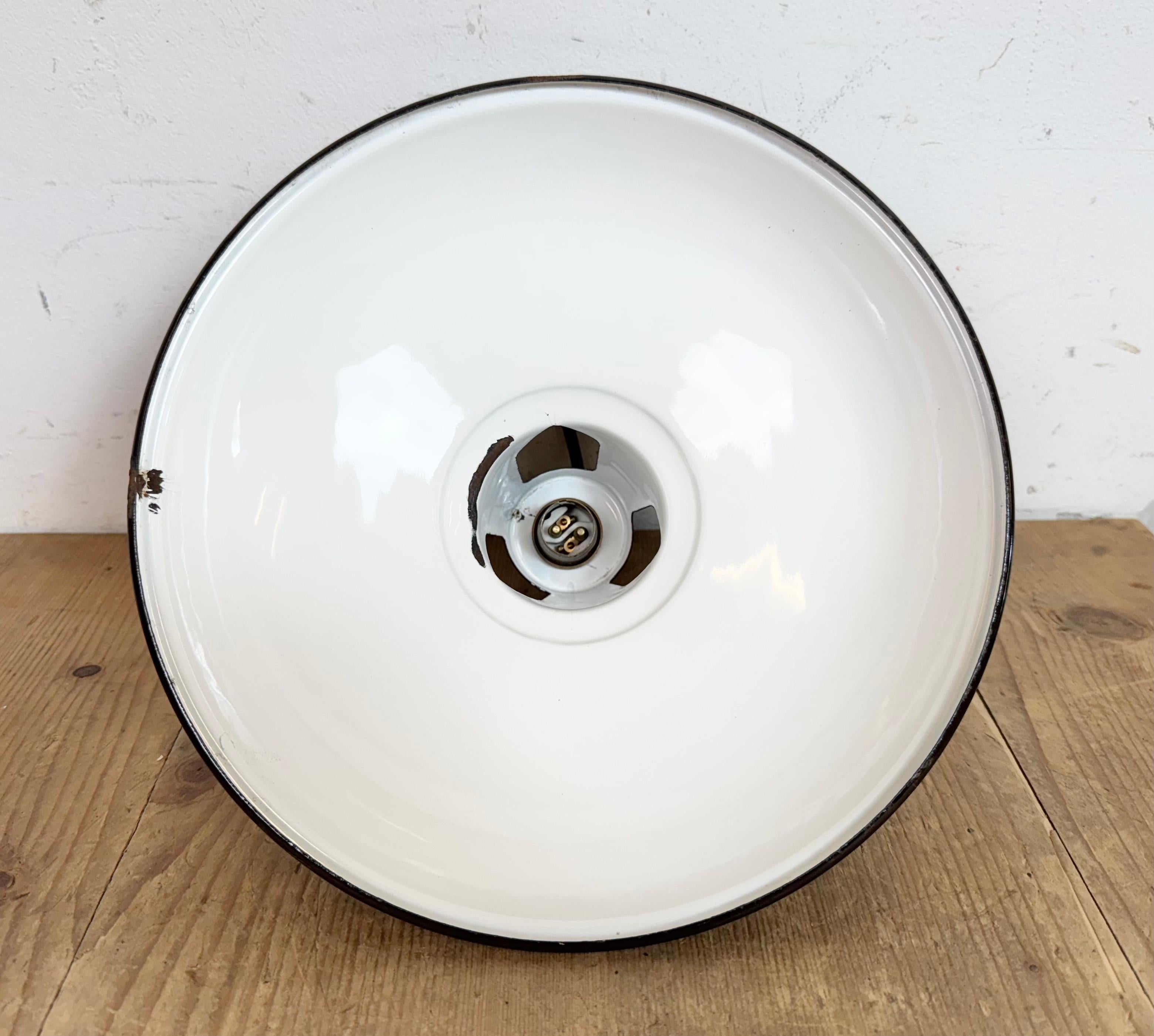 Industrial Brown Enamel Factory Pendant Lamp , 1960s For Sale 10