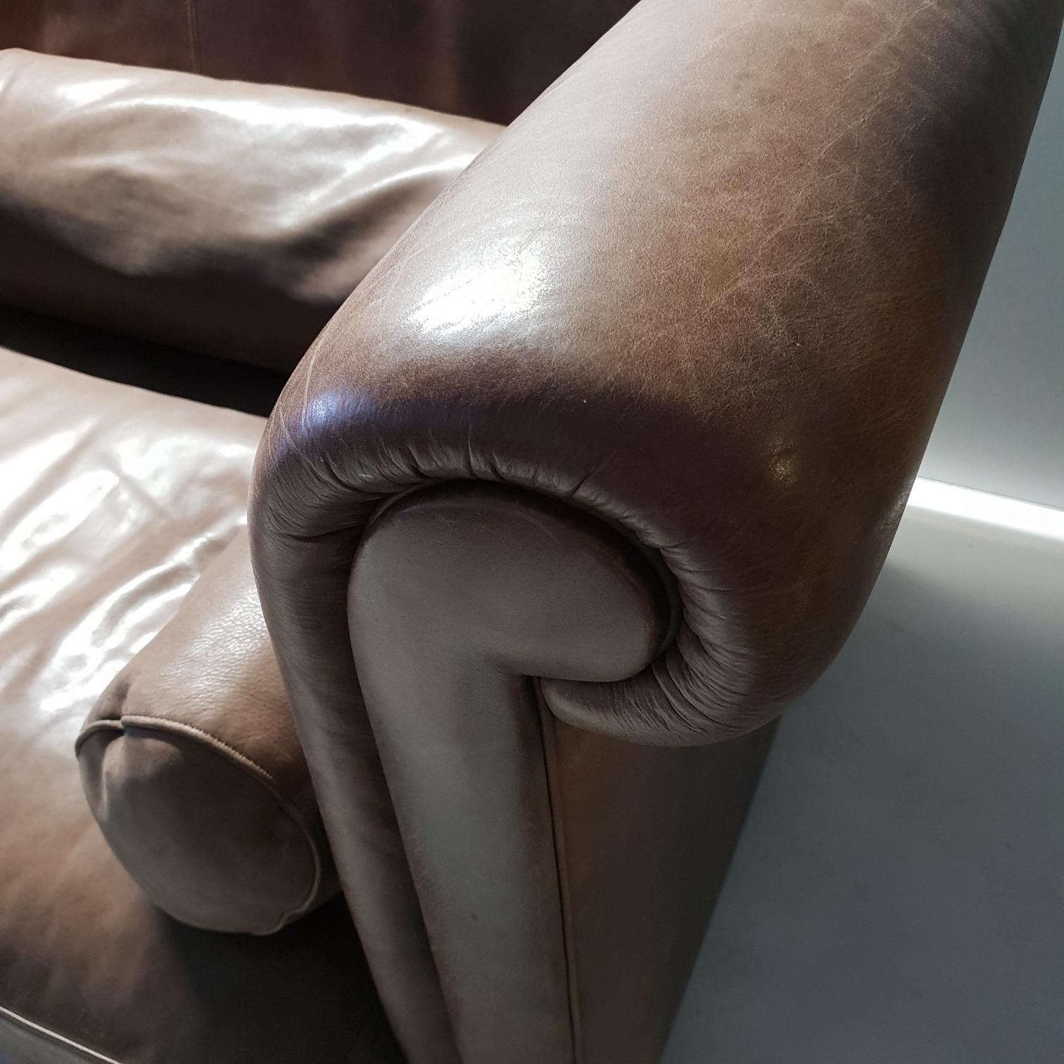 Braunes Industrielles 3-Sitz-Sofa aus Leder Modell Alfred P. von Marco Milisich für Bax im Angebot 7