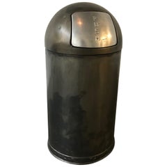 Industrial Brushed Gunmetal Steel Bullet Trash Can