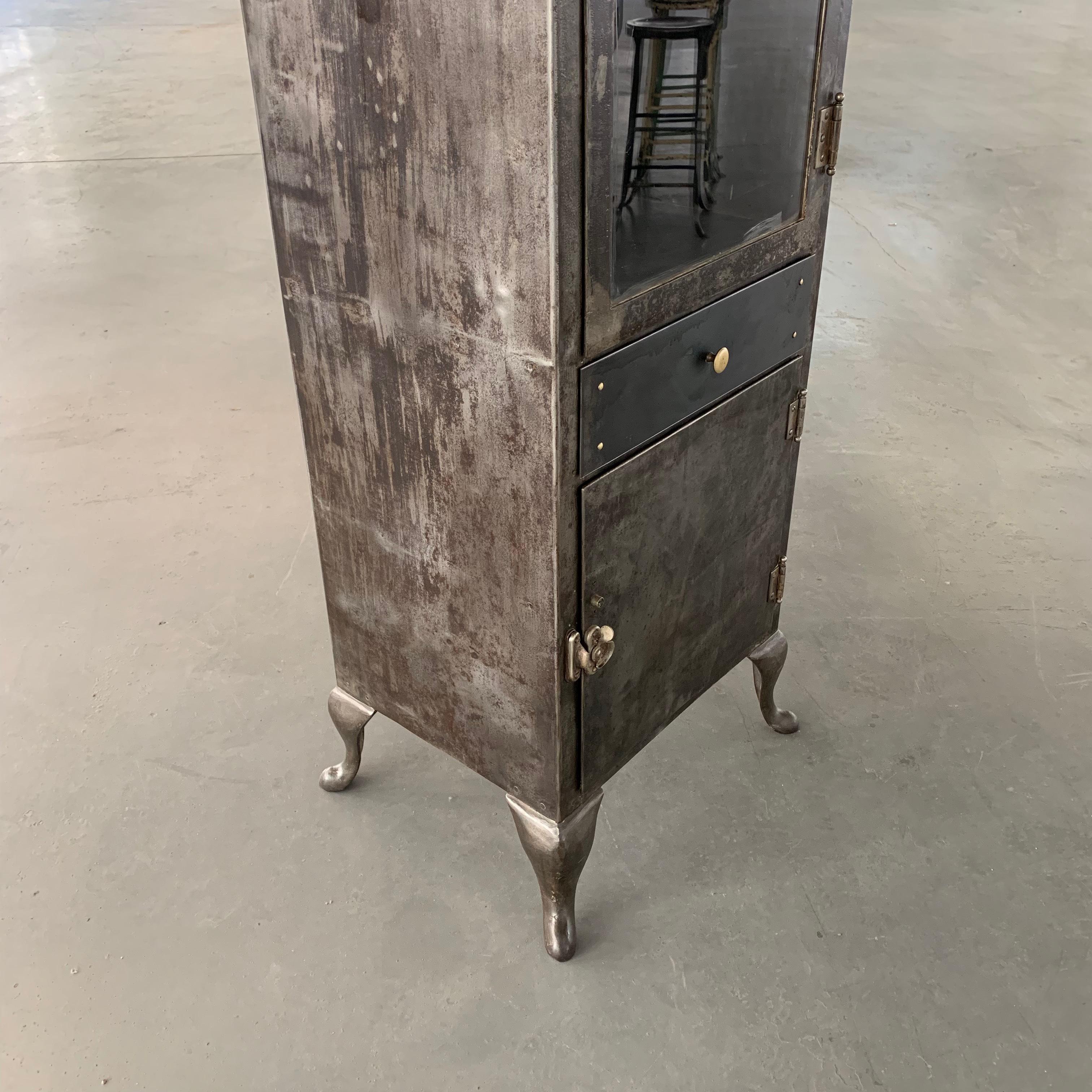 Industrial Brushed Steel Apothecary Cabinet 4