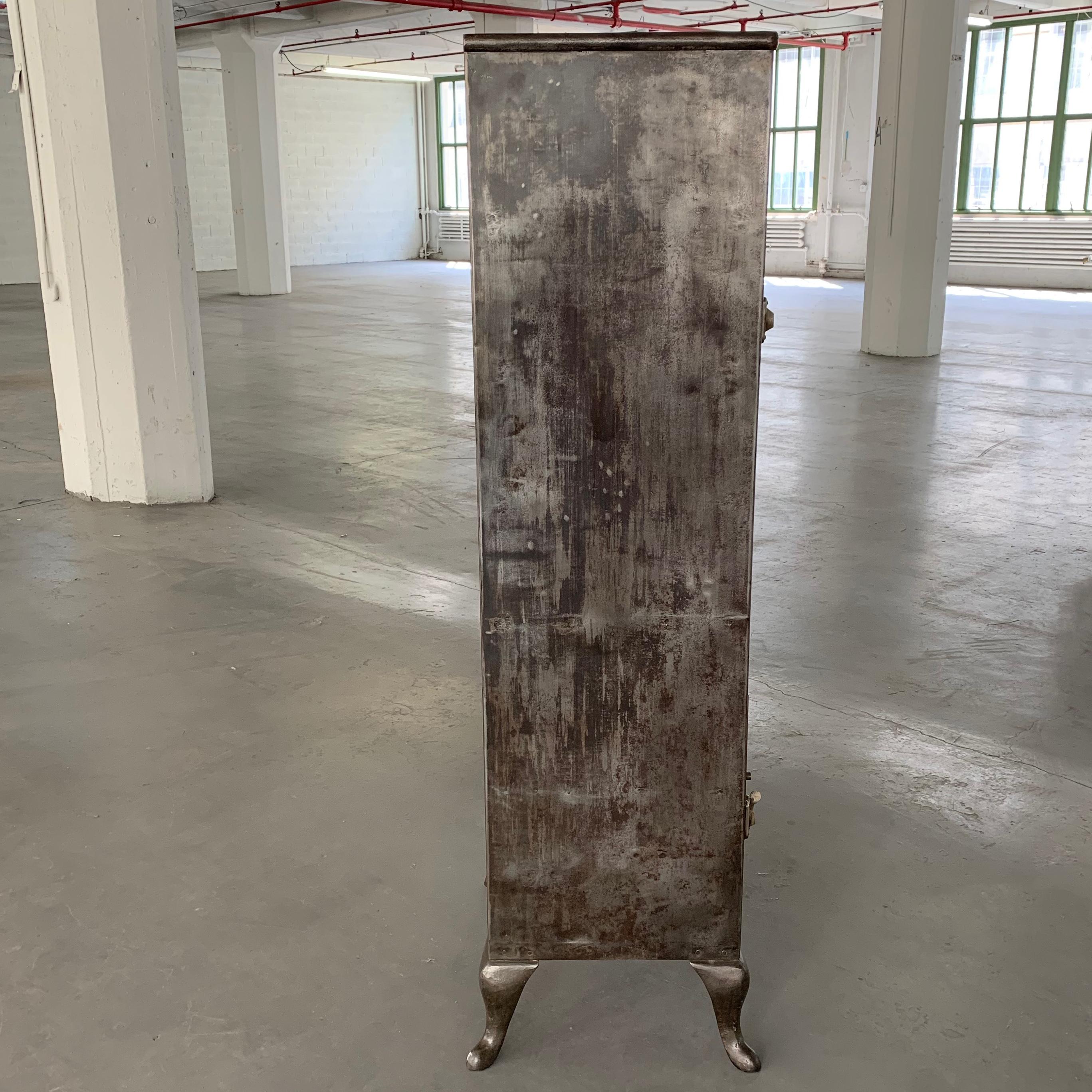 Glass Industrial Brushed Steel Apothecary Cabinet