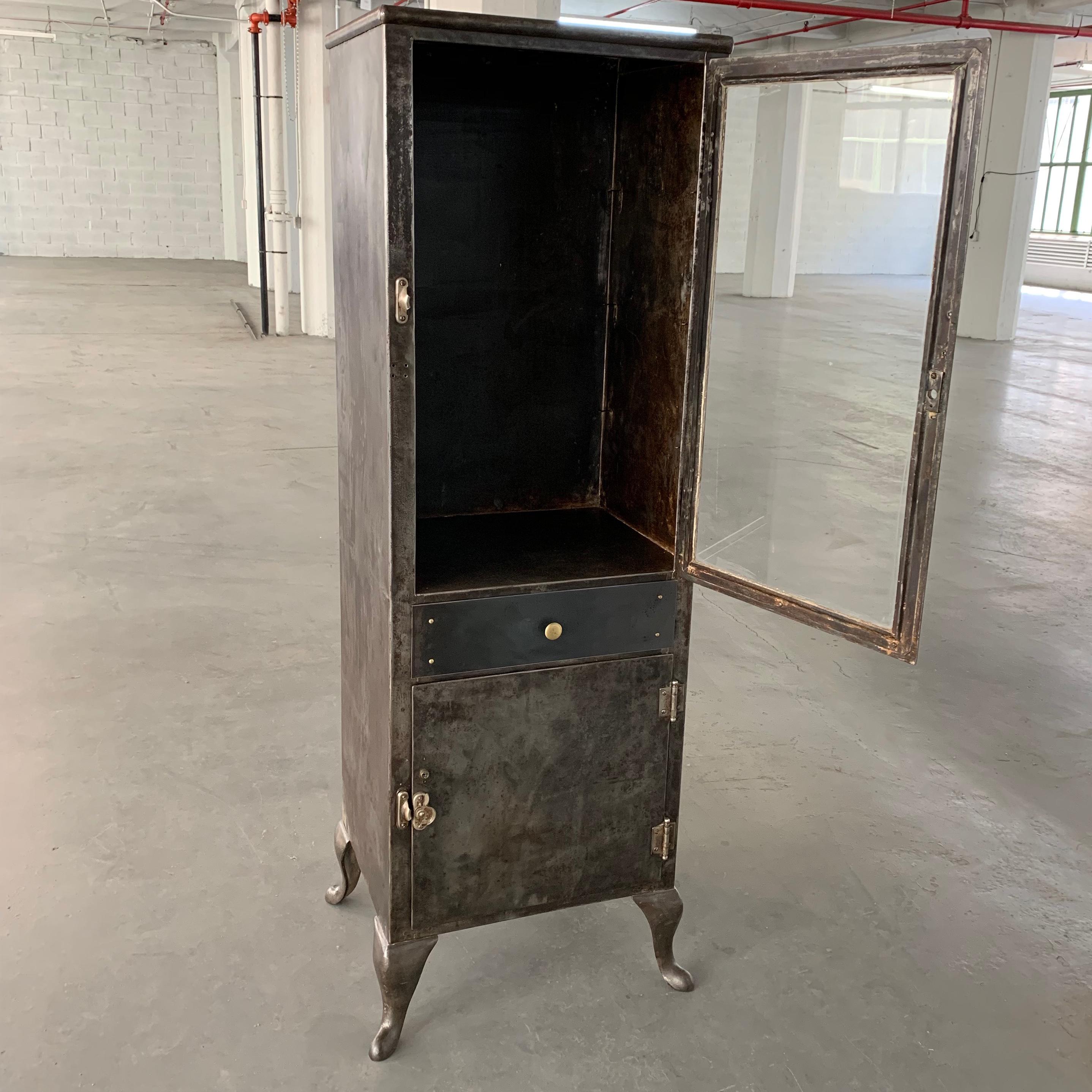 Industrial Brushed Steel Apothecary Cabinet 1