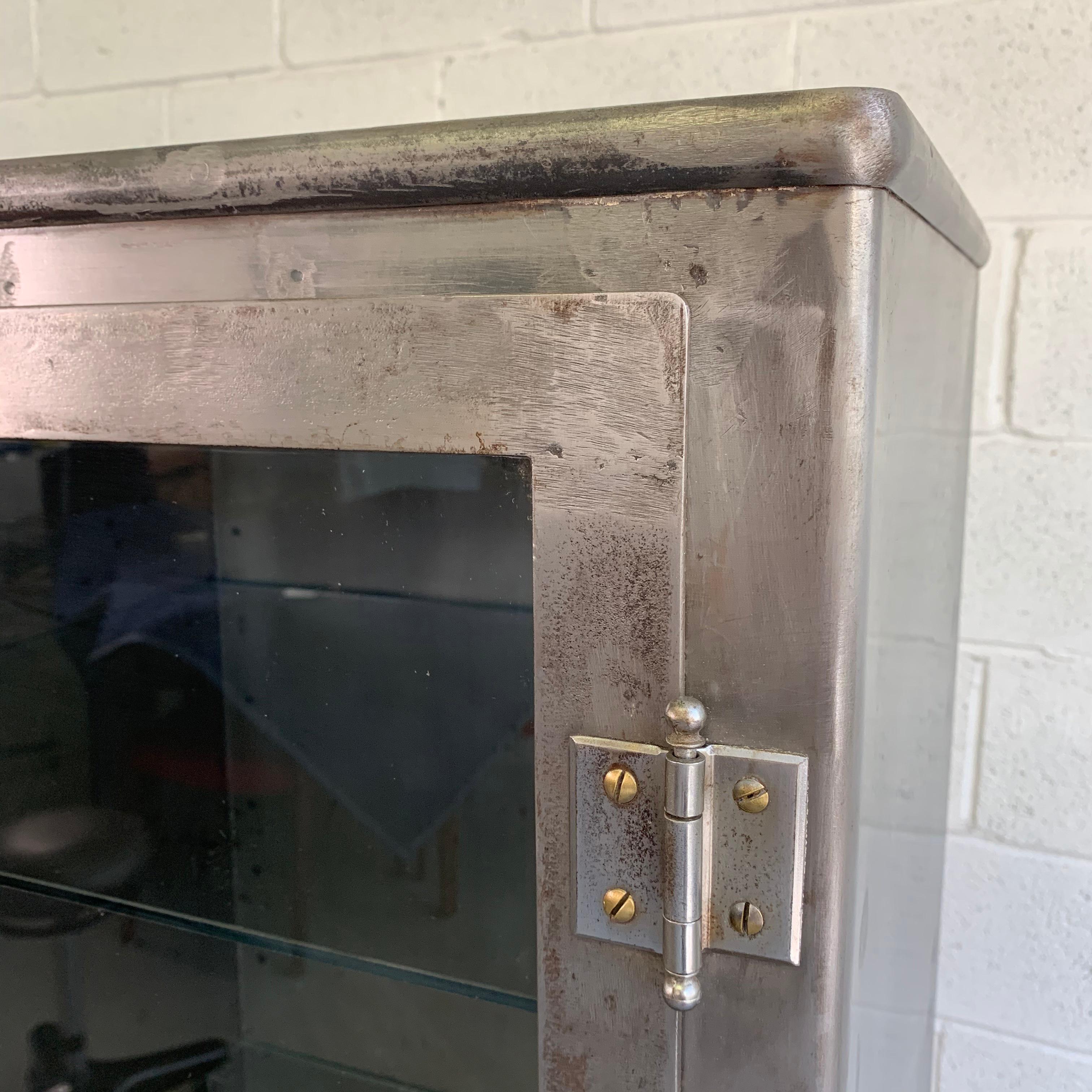 Industrial Brushed Steel Apothecary Display Cabinet 6