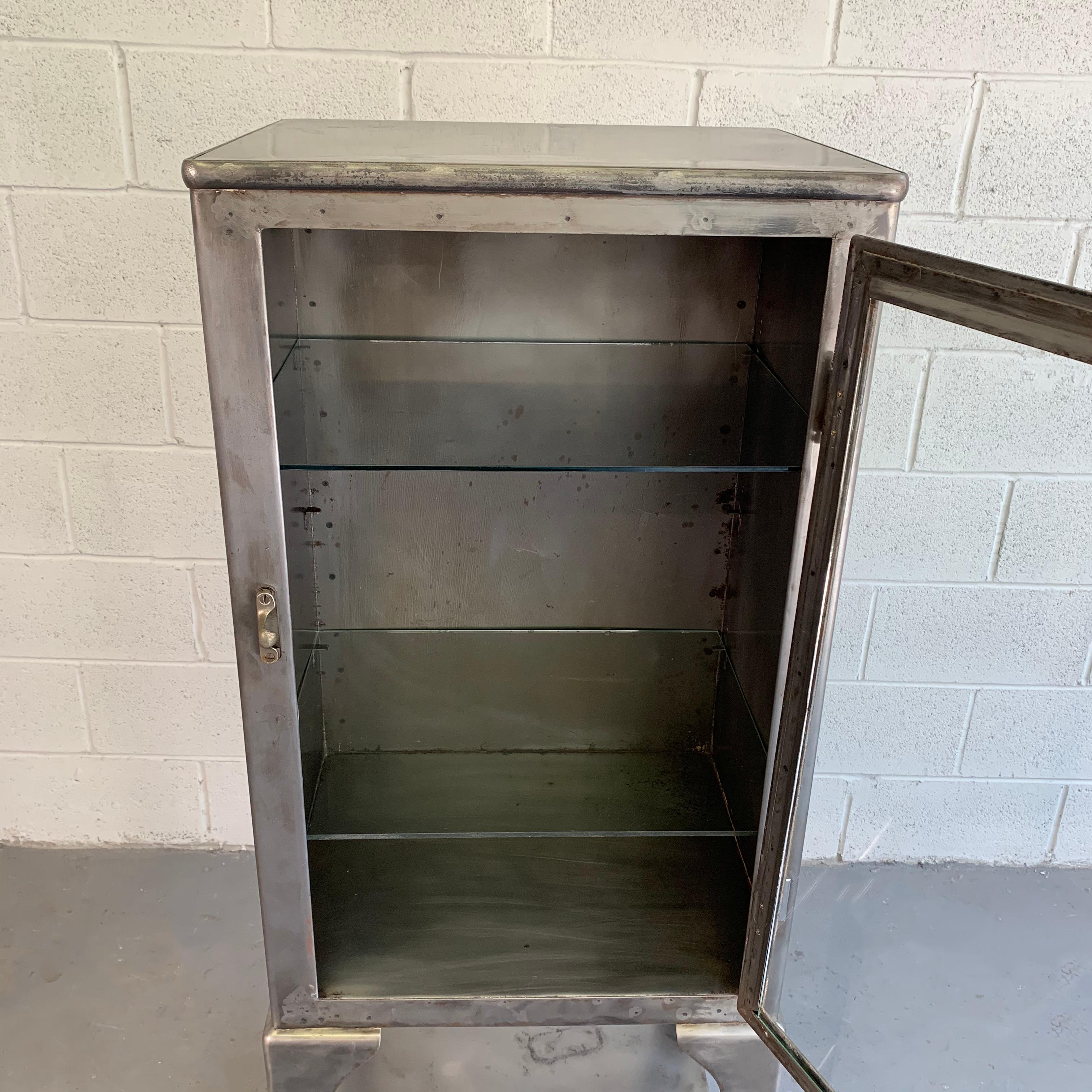 Industrial Brushed Steel Apothecary Display Cabinet 1