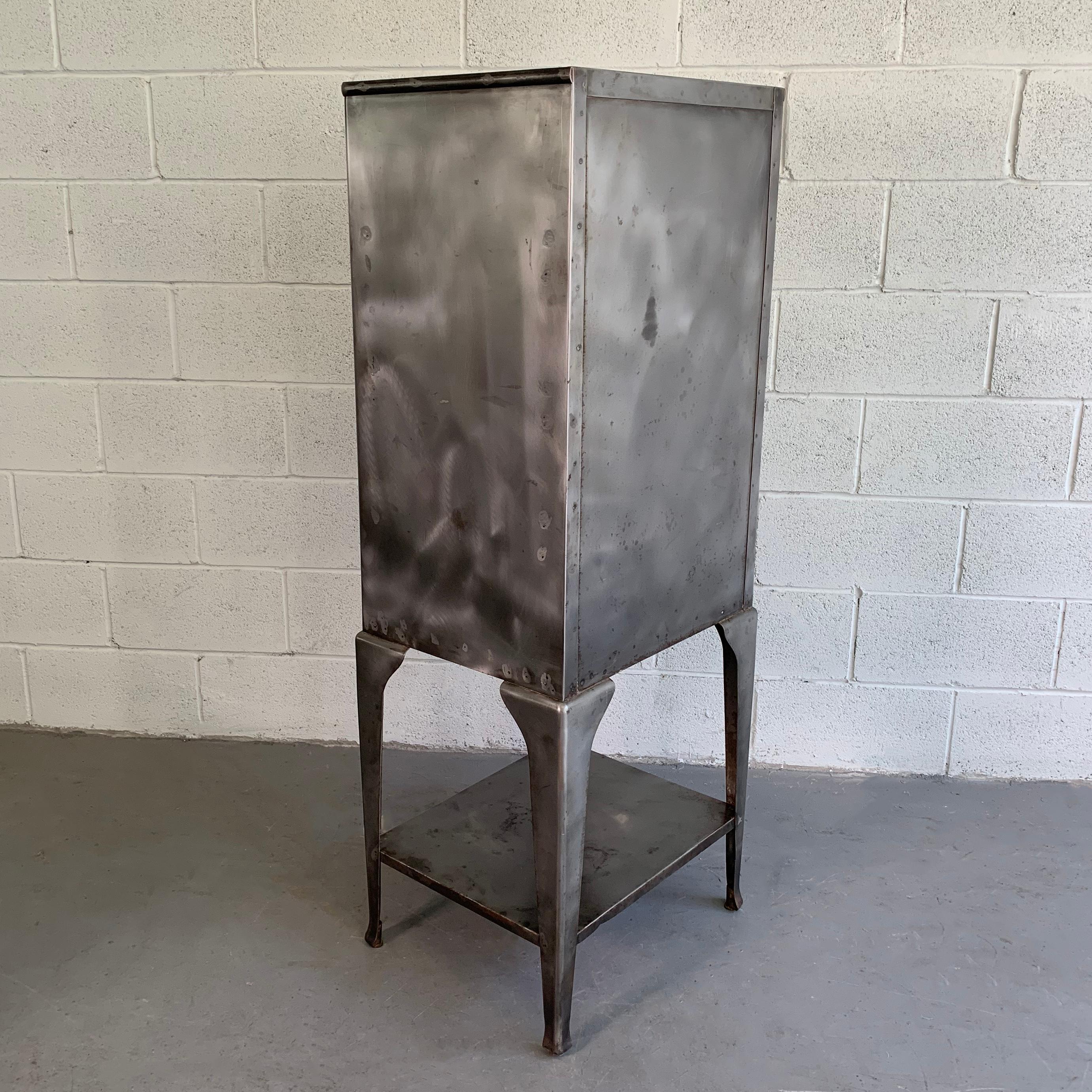Industrial Brushed Steel Apothecary Display Cabinet 2