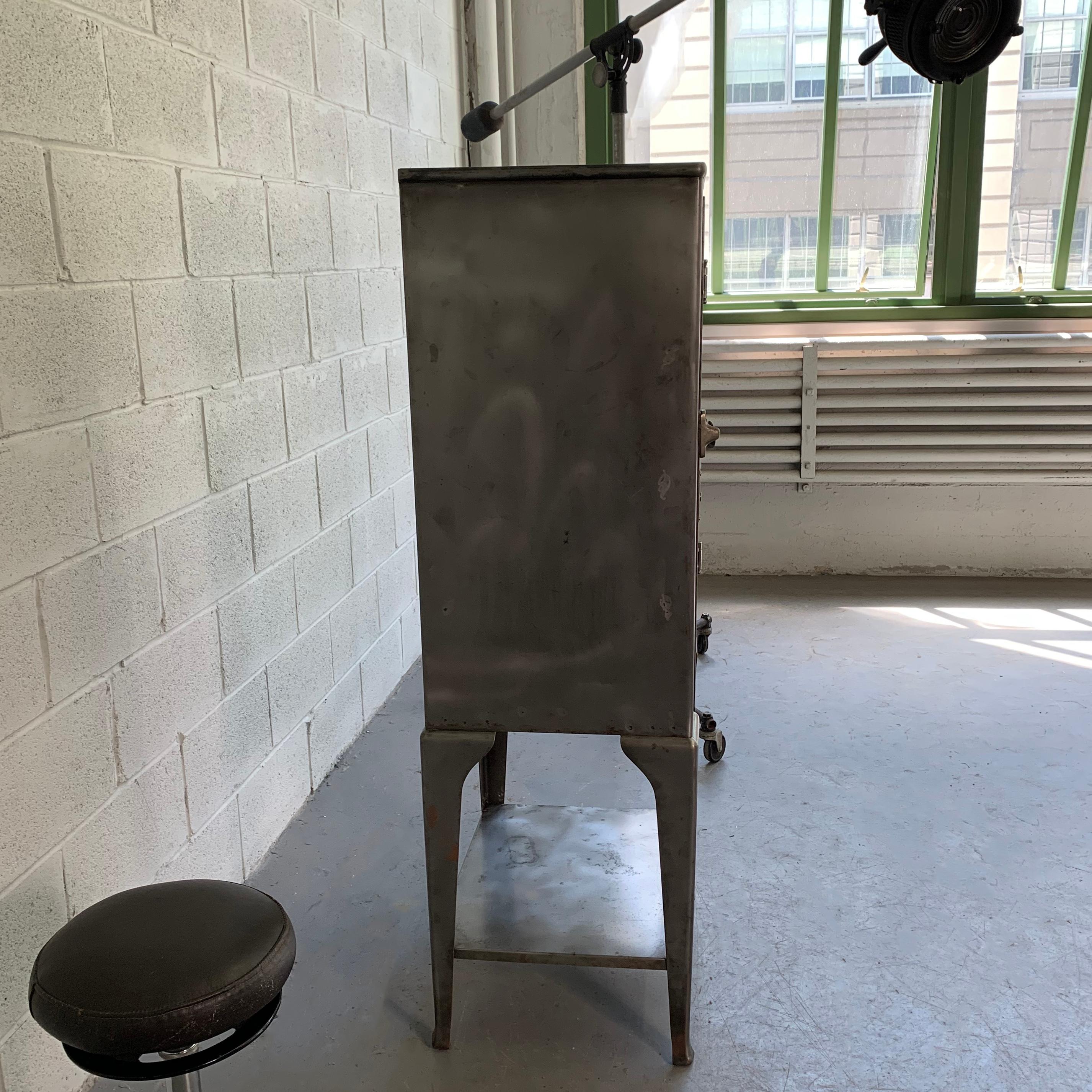 Industrial Brushed Steel Apothecary Display Cabinet 3